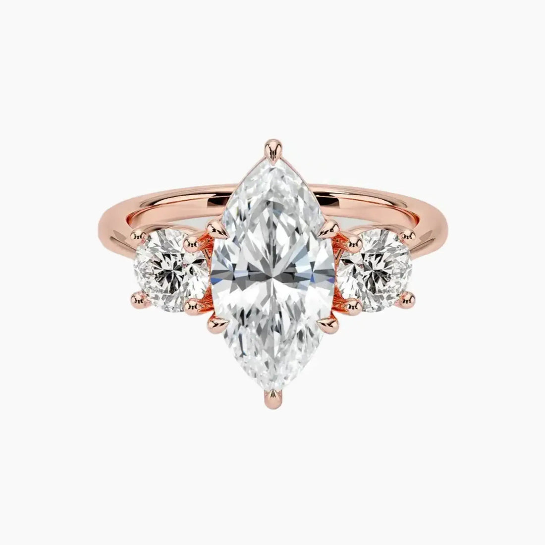 Seraphina Marquise Three Stone 1.5 Carat Lab Grown Diamond Engagement Ring in 14K White Gold