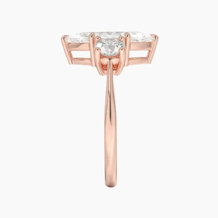 Seraphina Marquise Three Stone 2.5 Carat Lab Grown Diamond Engagement Ring in 18K Yellow Gold