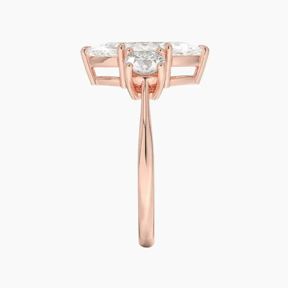 Seraphina Marquise Three Stone 3 Carat Lab Grown Diamond Engagement Ring in 18K Rose Gold