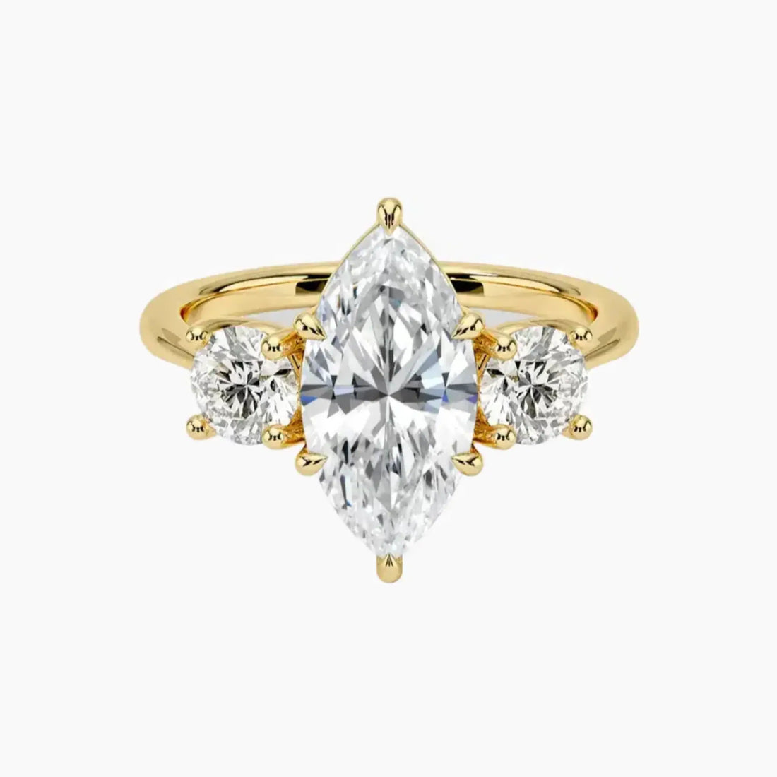 Seraphina Marquise Three Stone Diamond Ring Setting in 18K White Gold
