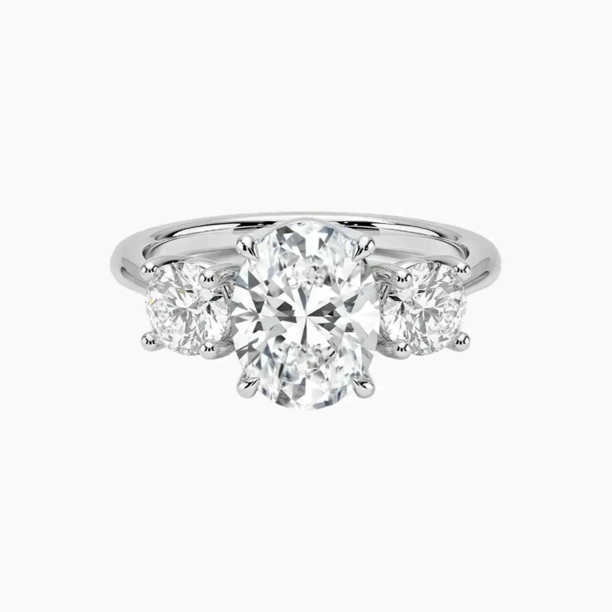 Seraphina Oval Three Stone 1 Carat Lab Grown Diamond Engagement Ring in 18K Yellow Gold