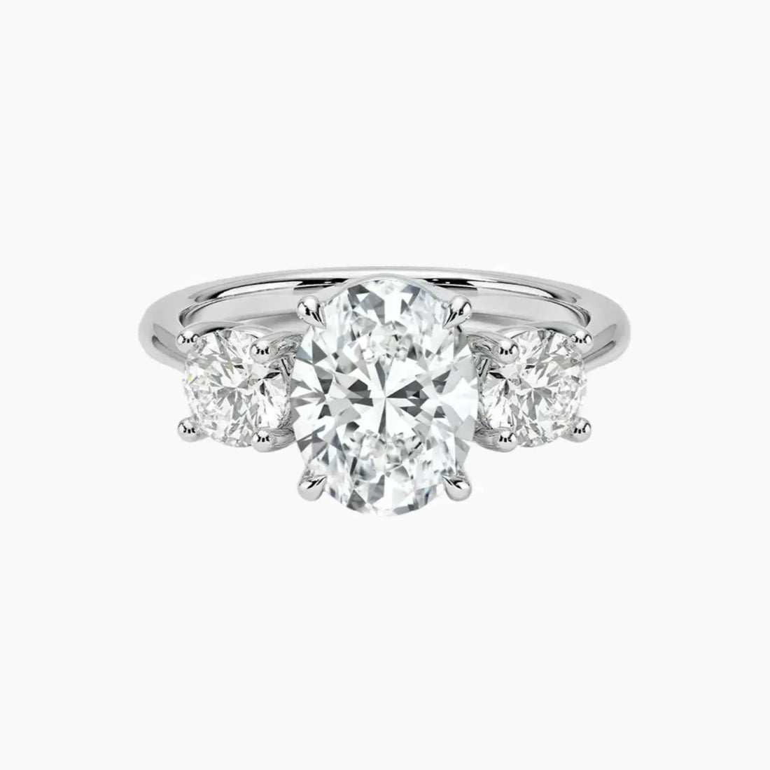 Seraphina Oval Three Stone 2.5 Carat Lab Grown Diamond Engagement Ring in 14K Rose Gold