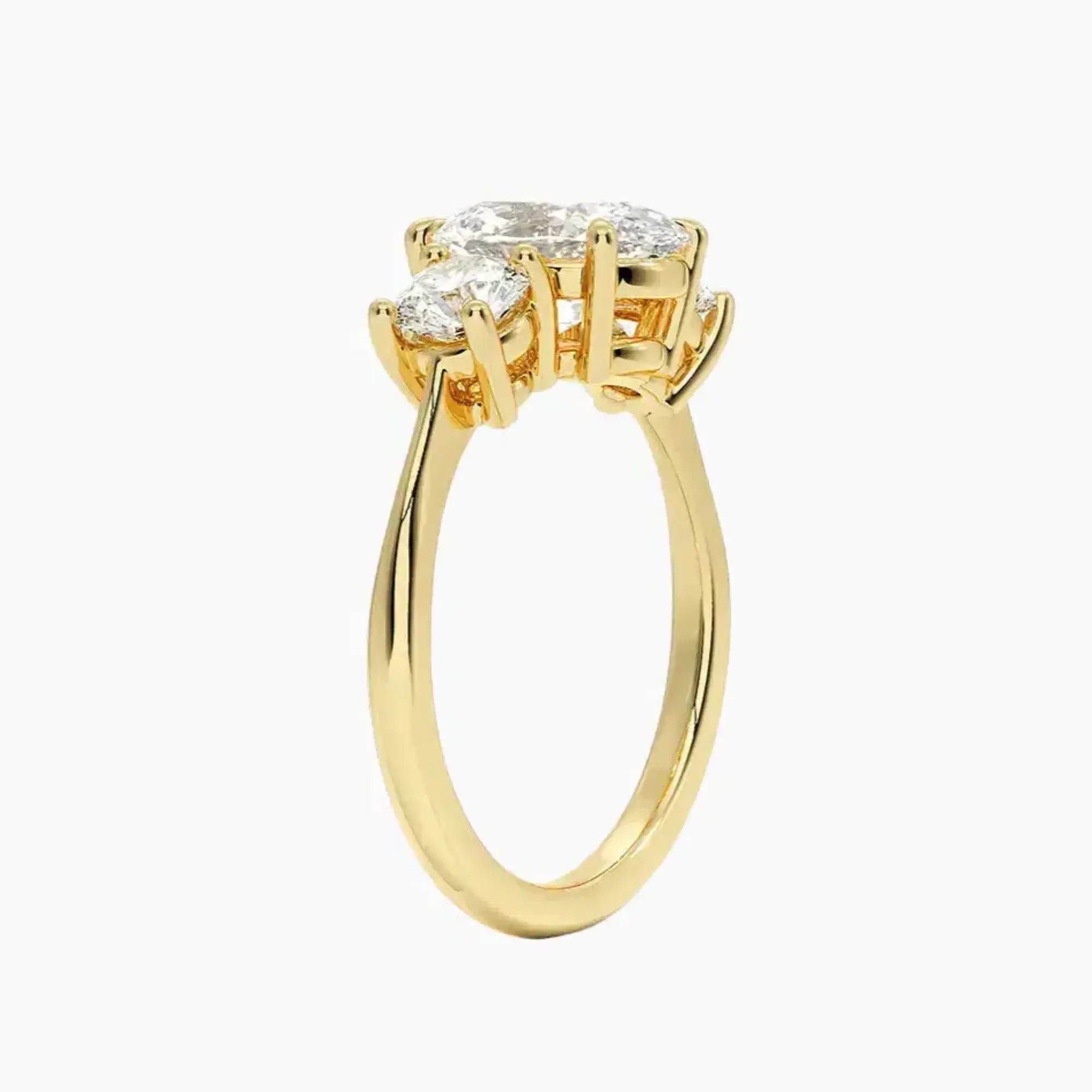 Seraphina Oval Three Stone 1 Carat Lab Grown Diamond Engagement Ring in 18K White Gold