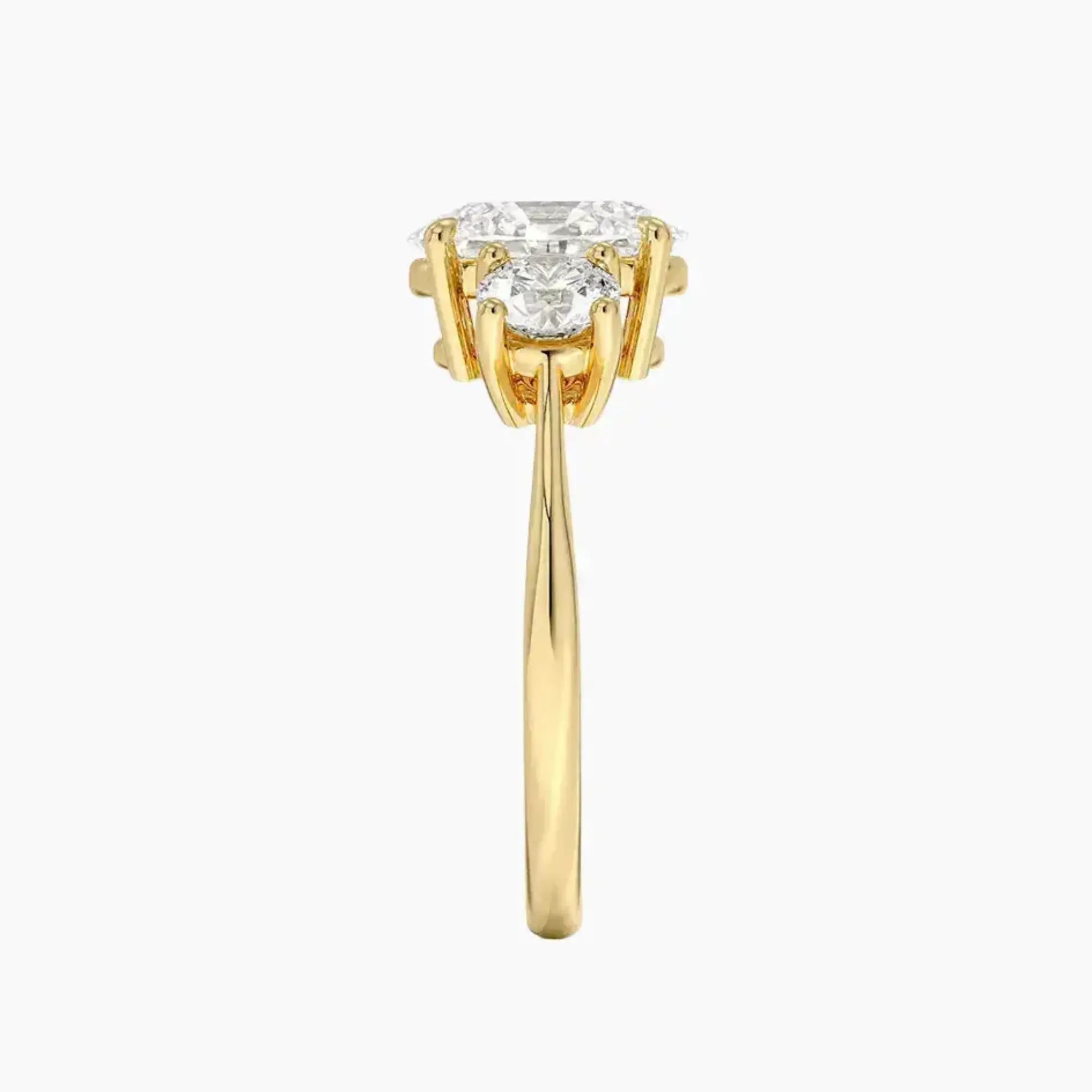 Seraphina Oval Three Stone Diamond Ring Setting in 14K Rose Gold