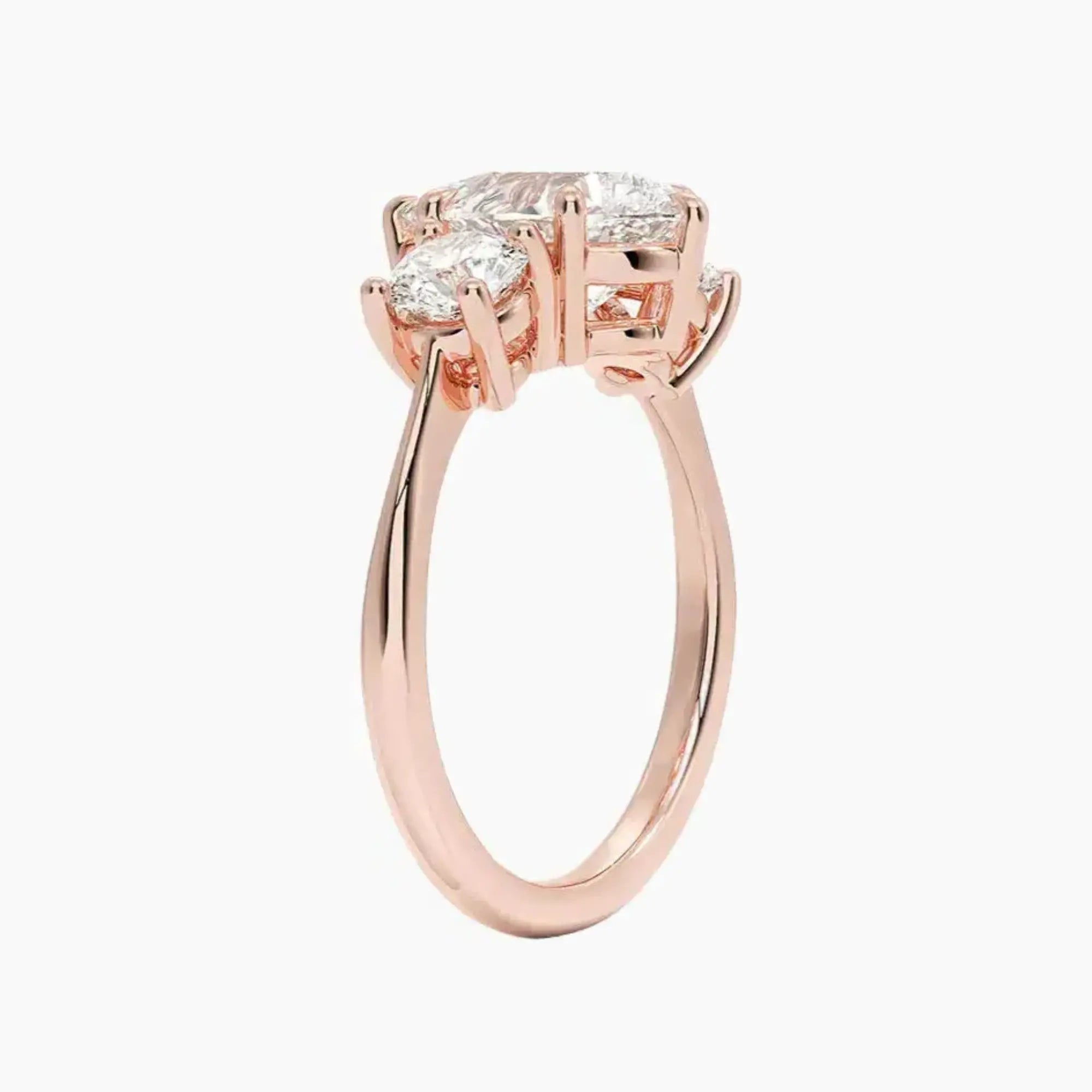 Seraphina Pear Three Stone Diamond Ring Setting in 14K White Gold