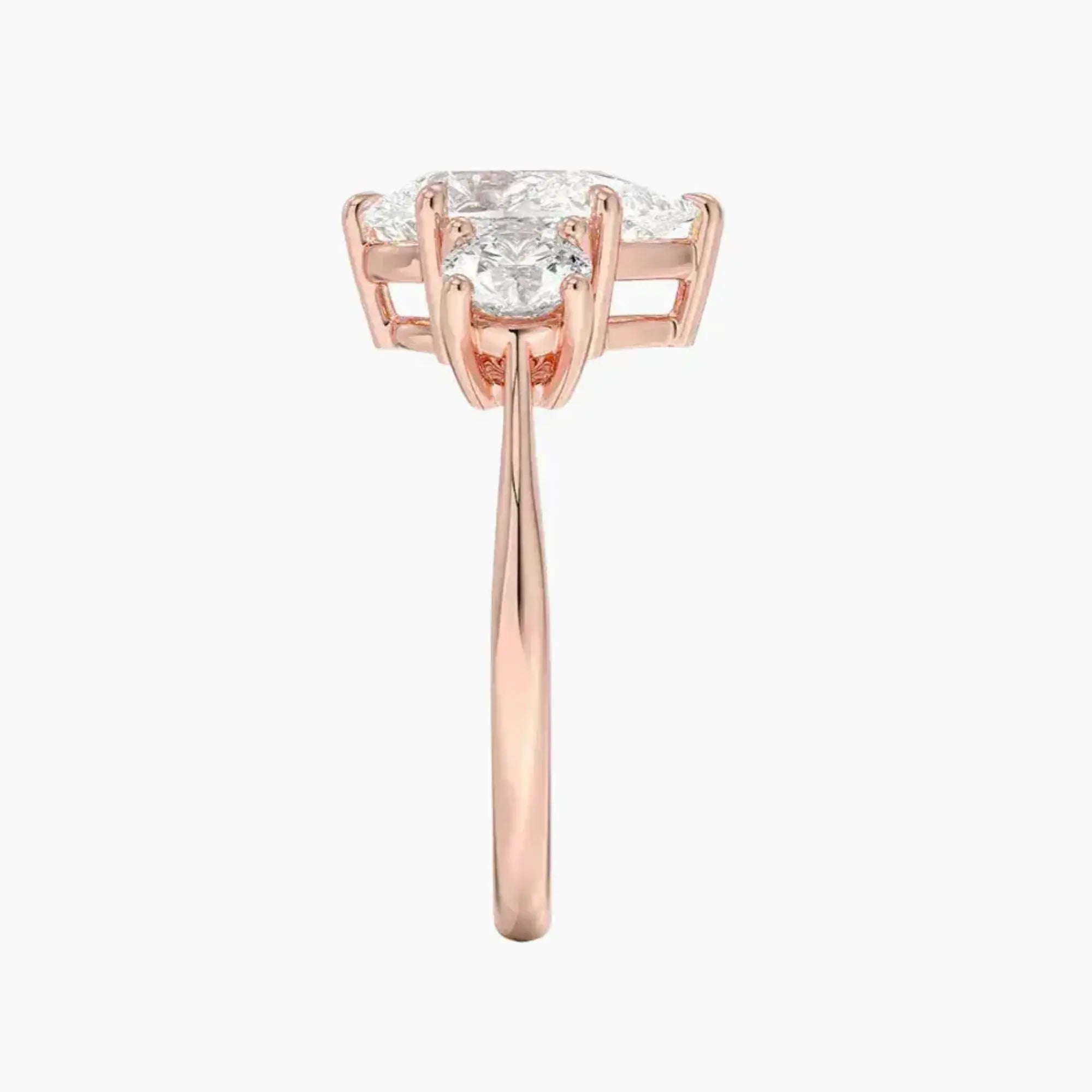 Seraphina Pear Three Stone Diamond Ring Setting in 18K Yellow Gold