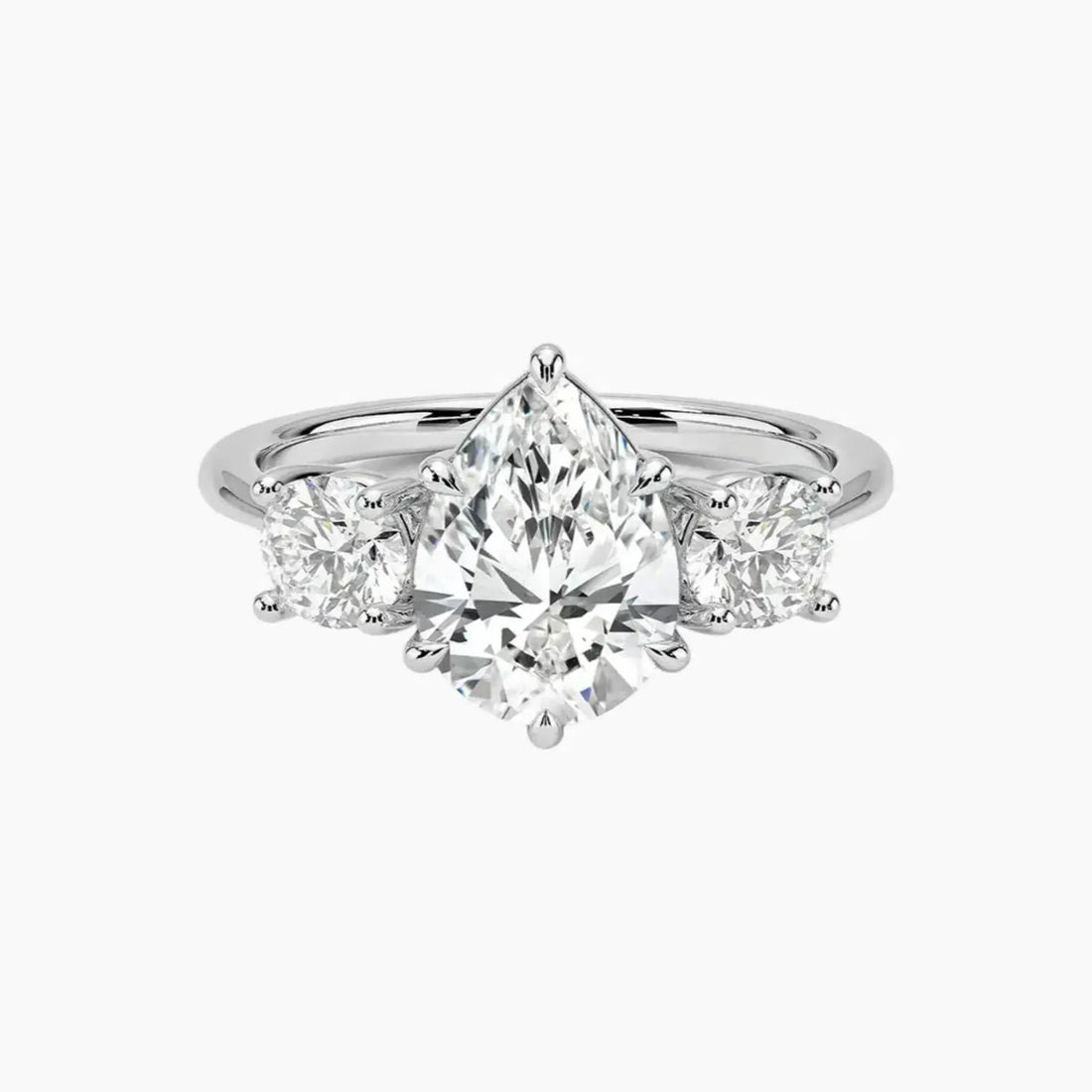 Seraphina Pear Three Stone 1.5 Carat Lab Grown Diamond Engagement Ring in 18K Rose Gold