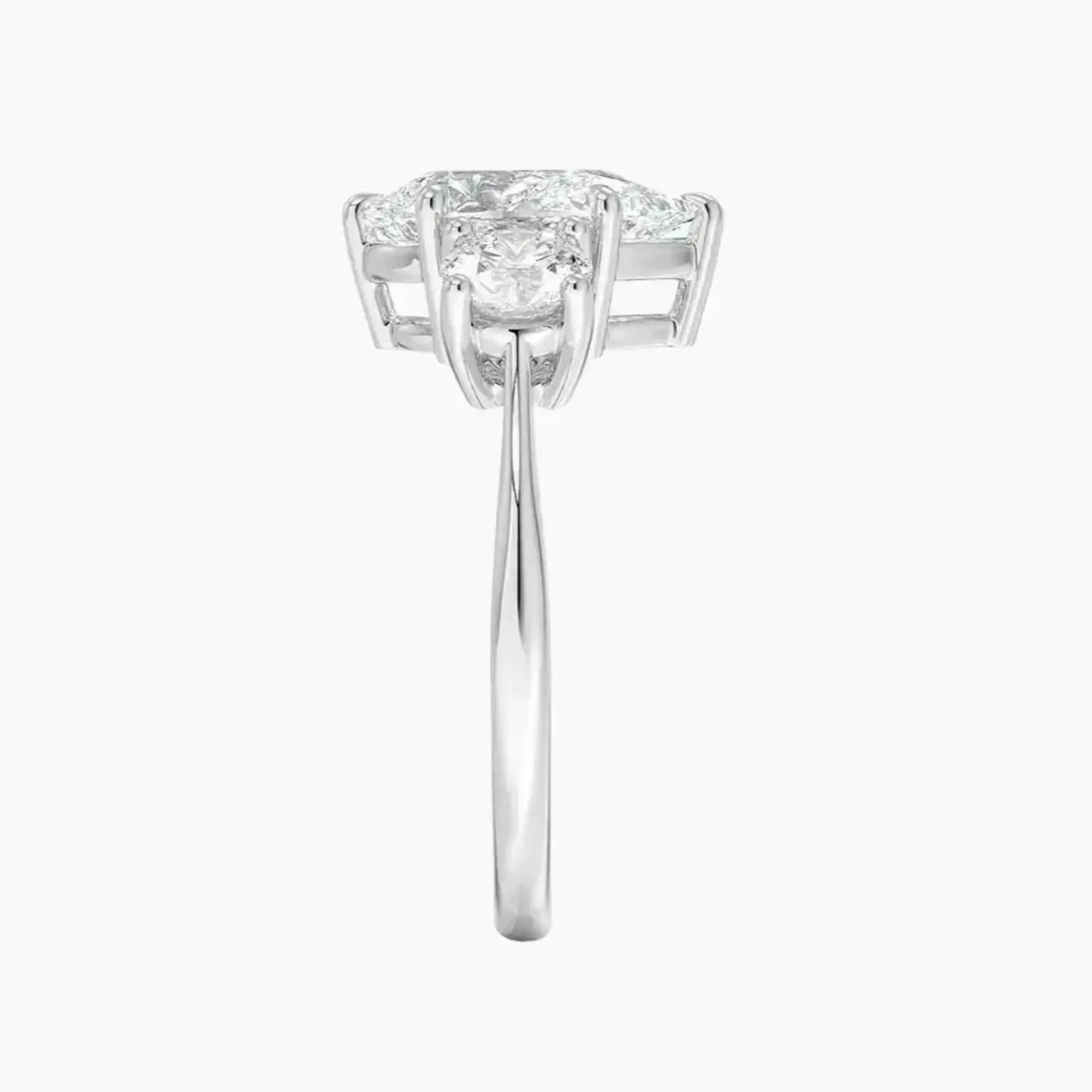 Seraphina Pear Three Stone Diamond Ring Setting in 14K Rose Gold