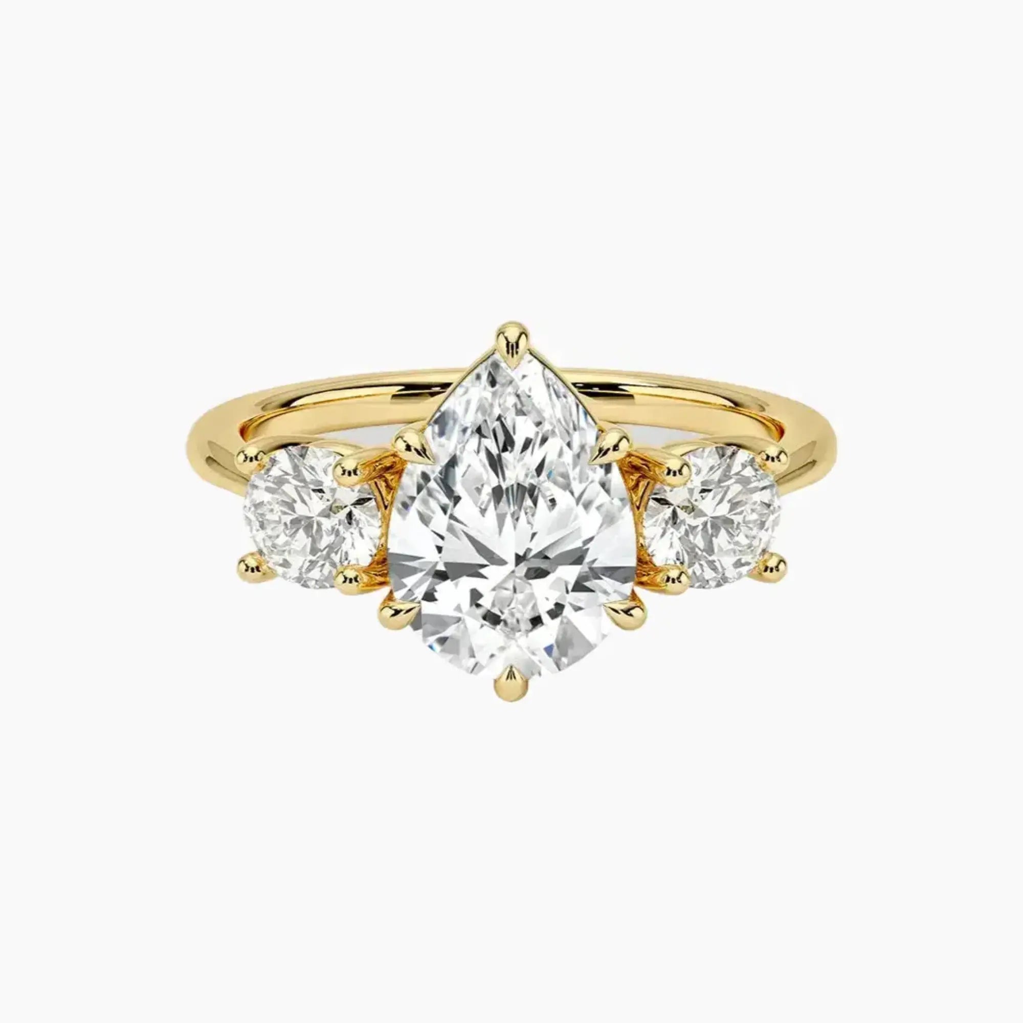 Seraphina Pear Three Stone 1.5 Carat Lab Grown Diamond Engagement Ring in 14K Rose Gold