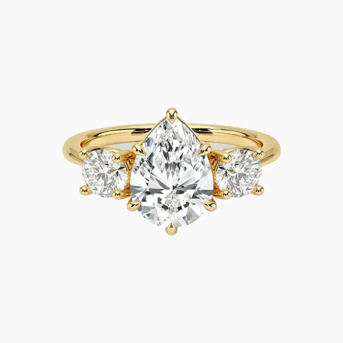 Seraphina Pear Three Stone 1.5 Carat Lab Grown Diamond Engagement Ring in 14K Rose Gold