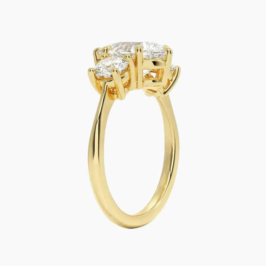 Seraphina Pear Three Stone 3 Carat Lab Grown Diamond Engagement Ring in 14K White Gold
