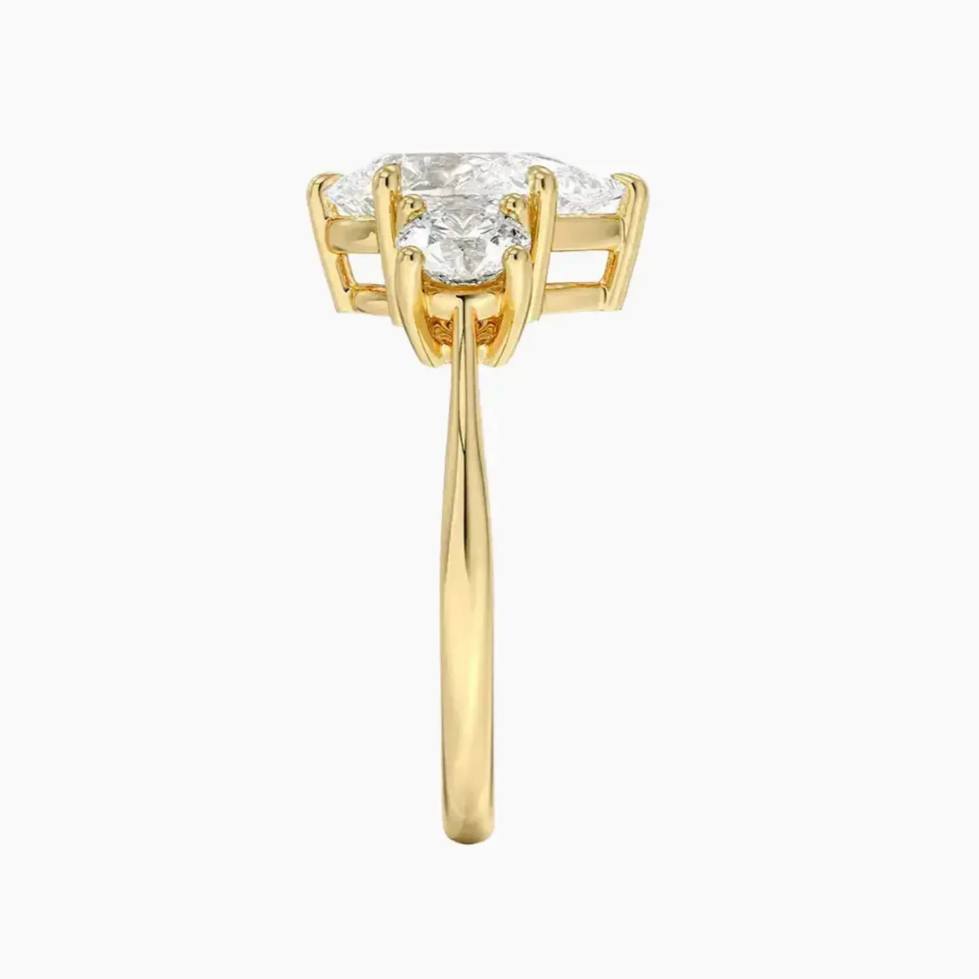 Seraphina Pear Three Stone 1 Carat Lab Grown Diamond Engagement Ring in 18K Yellow Gold