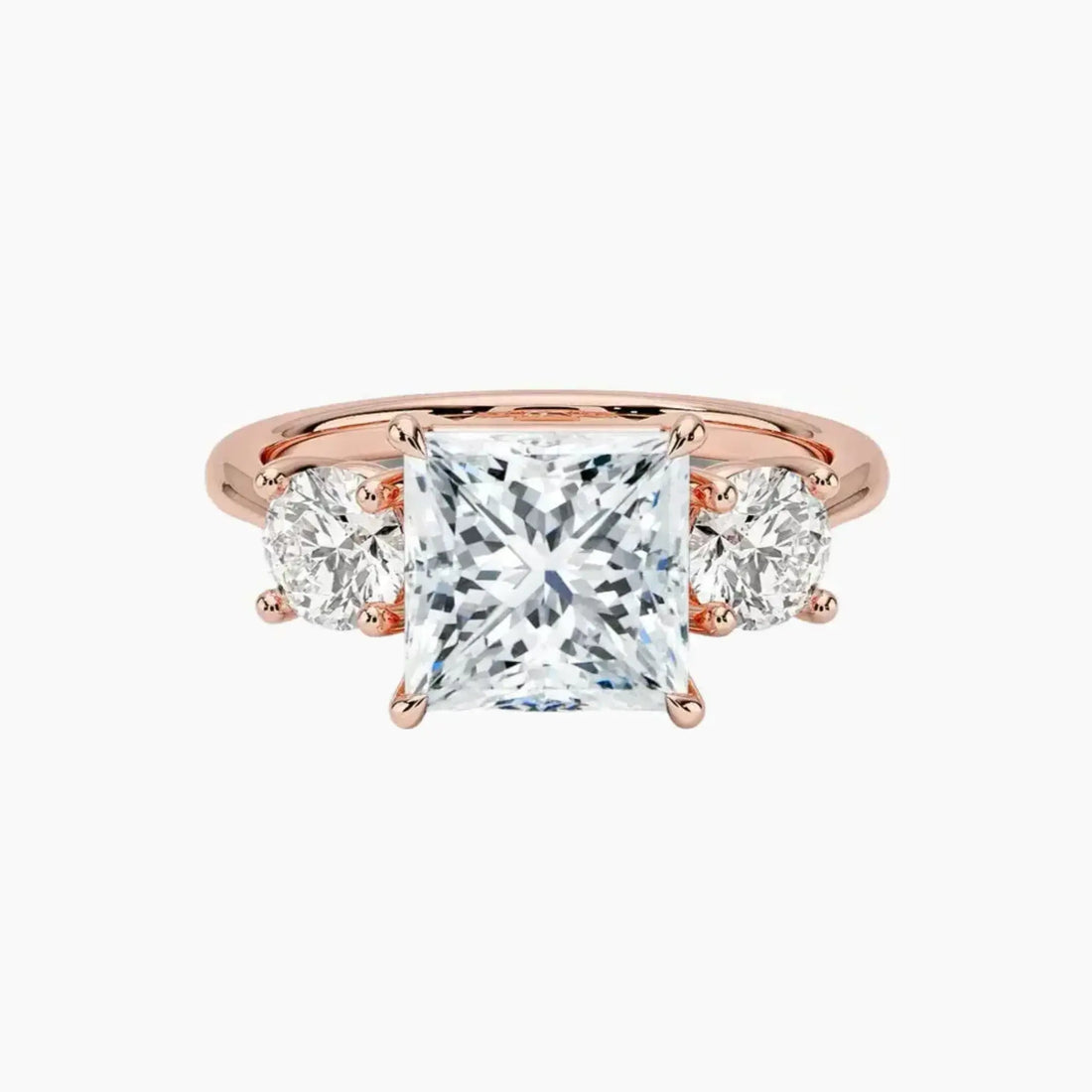 Seraphina Princess Three Stone Diamond Ring Setting in 18K Yellow Gold