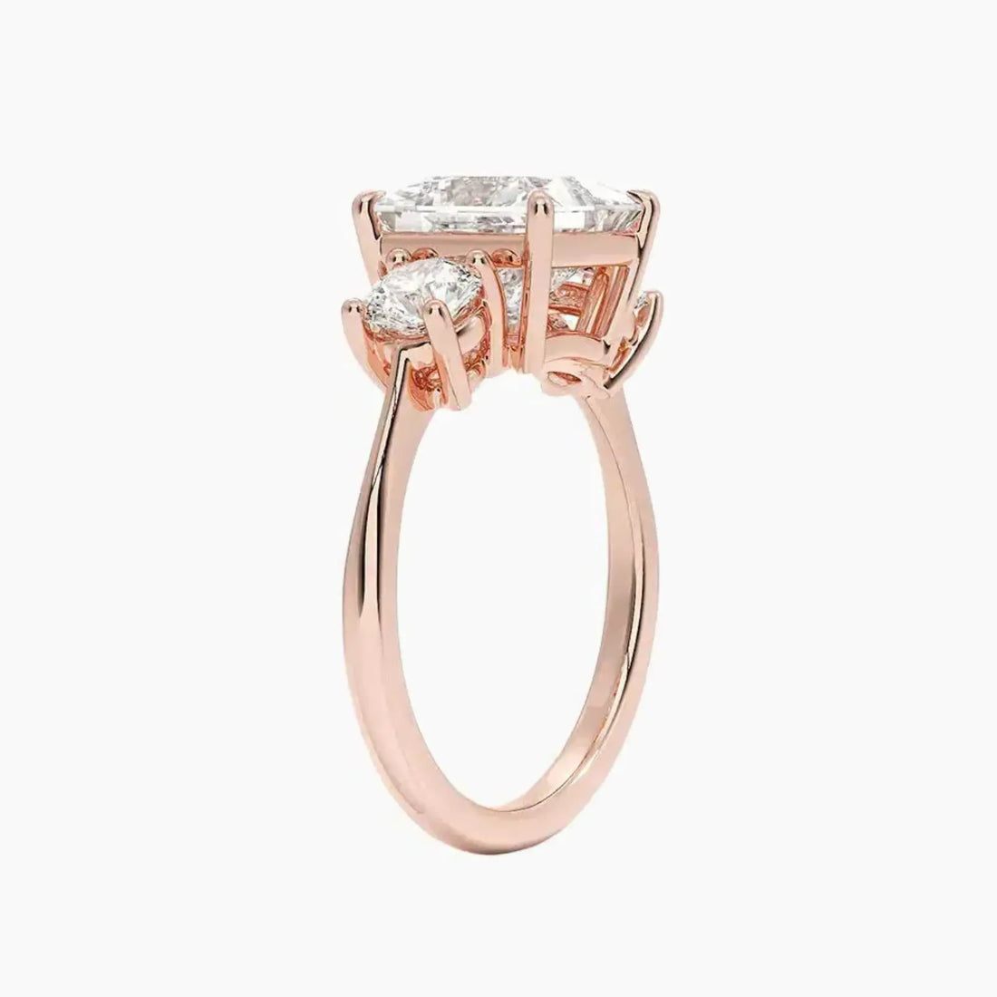 Seraphina Princess Three Stone 3 Carat Lab Grown Diamond Engagement Ring in 14K White Gold