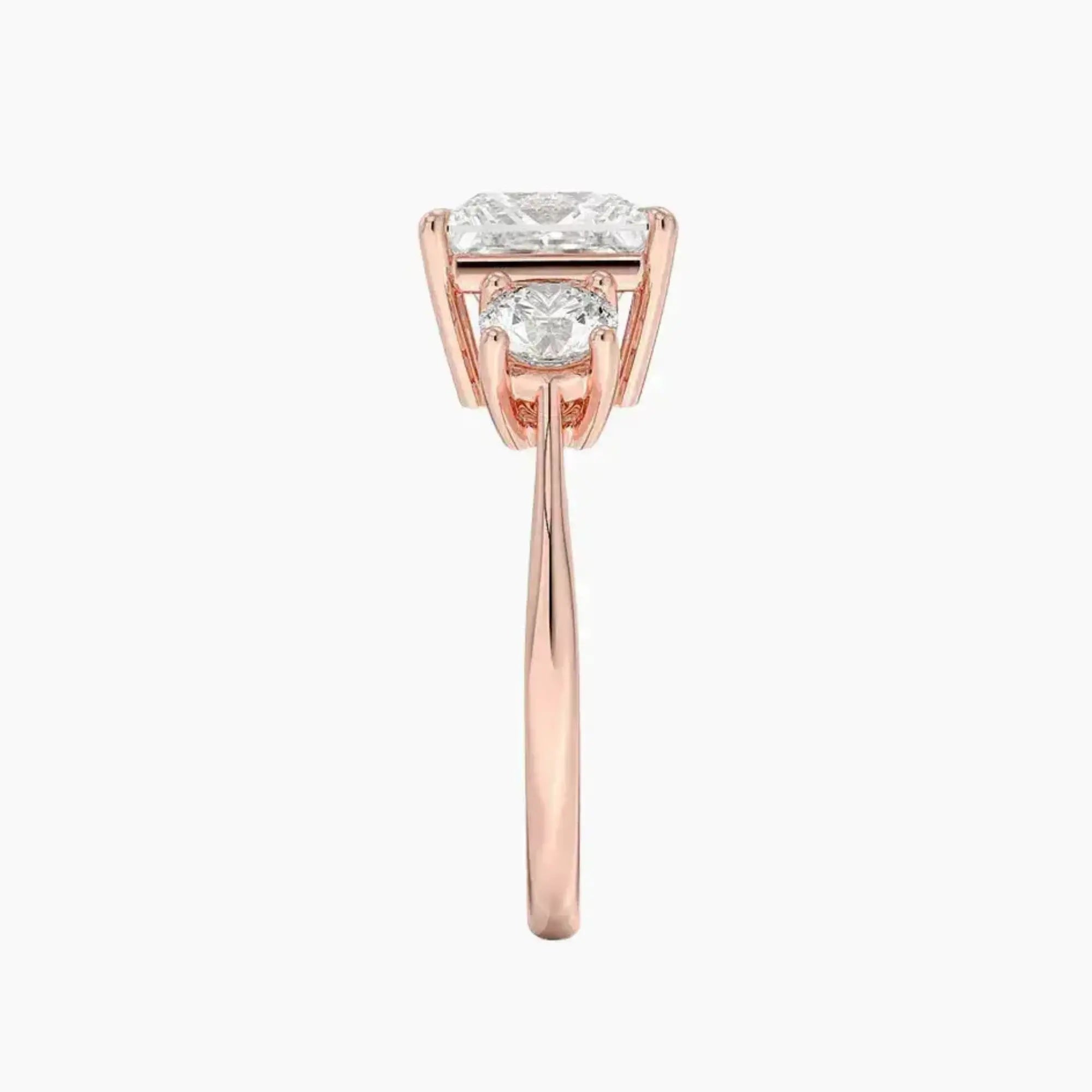 Seraphina Princess Three Stone Diamond Ring Setting in 18K Yellow Gold