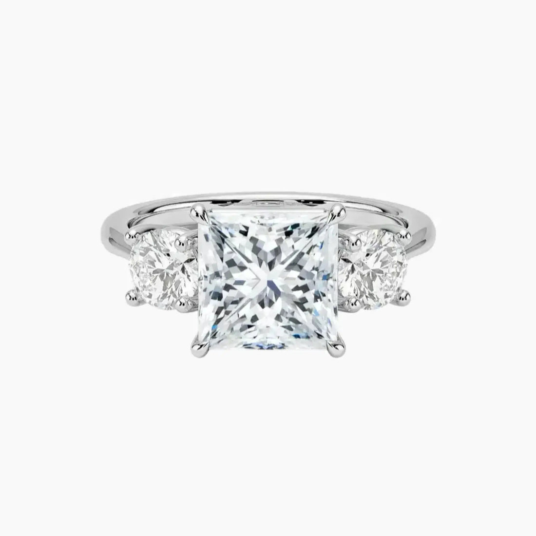 Seraphina Princess Three Stone Diamond Ring Setting in 14K White Gold