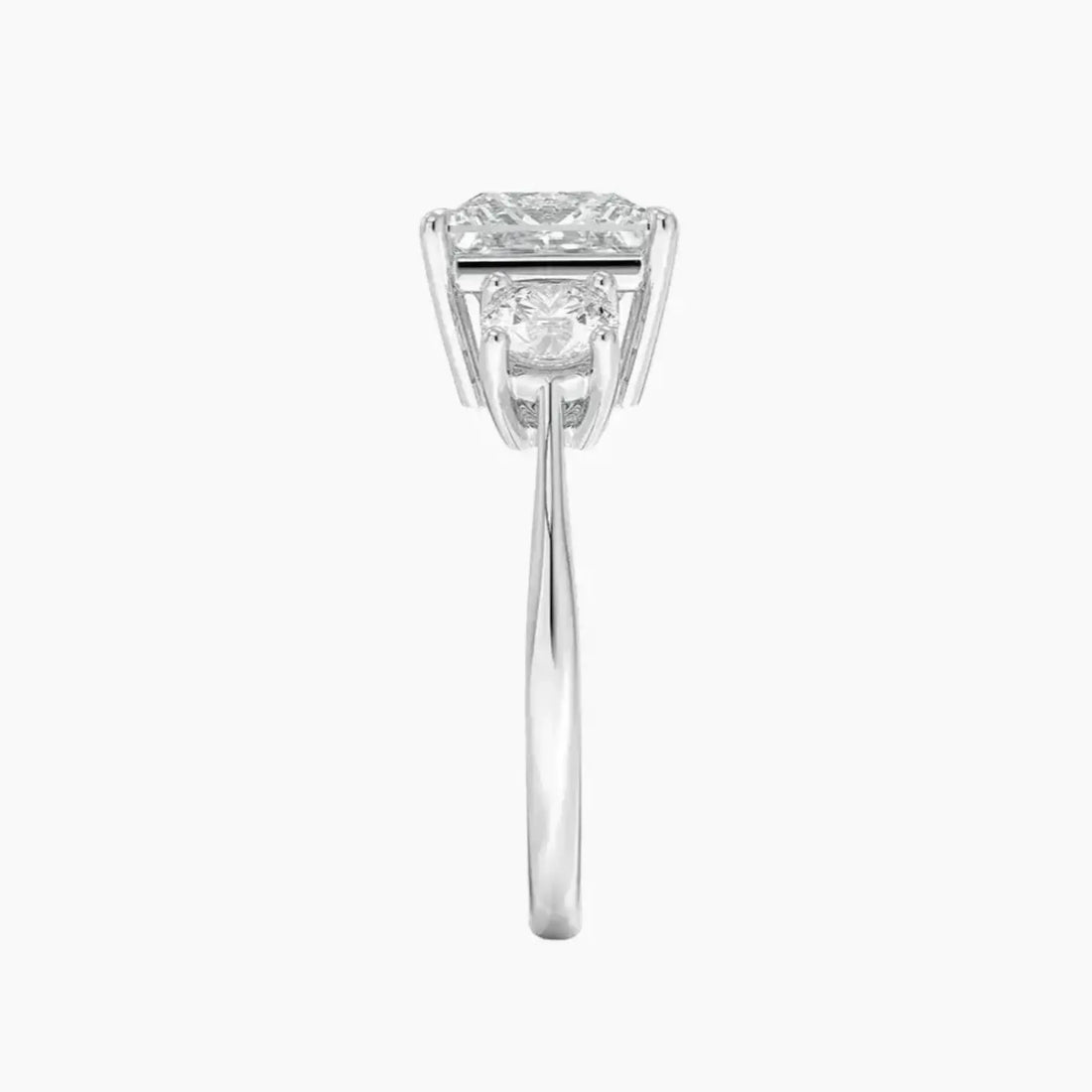 Seraphina Princess Three Stone Diamond Ring Setting in 18K White Gold