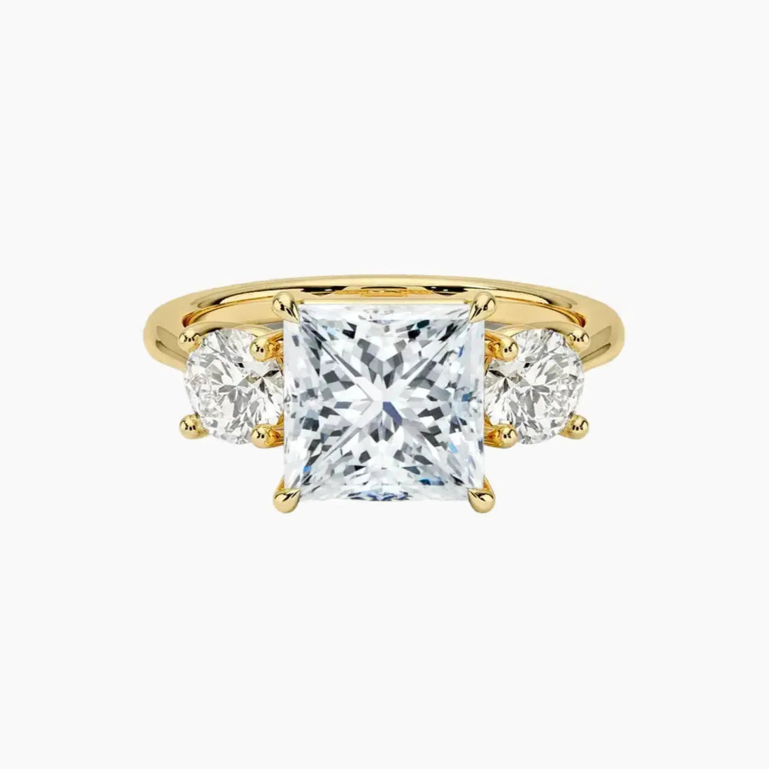 Seraphina Princess Three Stone 3 Carat Lab Grown Diamond Engagement Ring in 14K White Gold