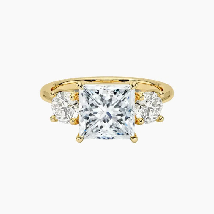 Seraphina Princess Three Stone 2 Carat Lab Grown Diamond Engagement Ring in 18K Yellow Gold
