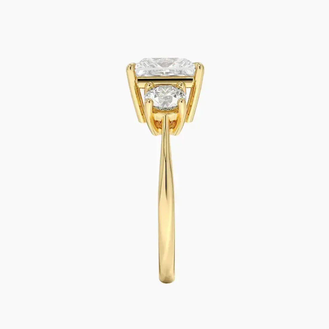Seraphina Princess Three Stone Diamond Ring Setting in 18K White Gold