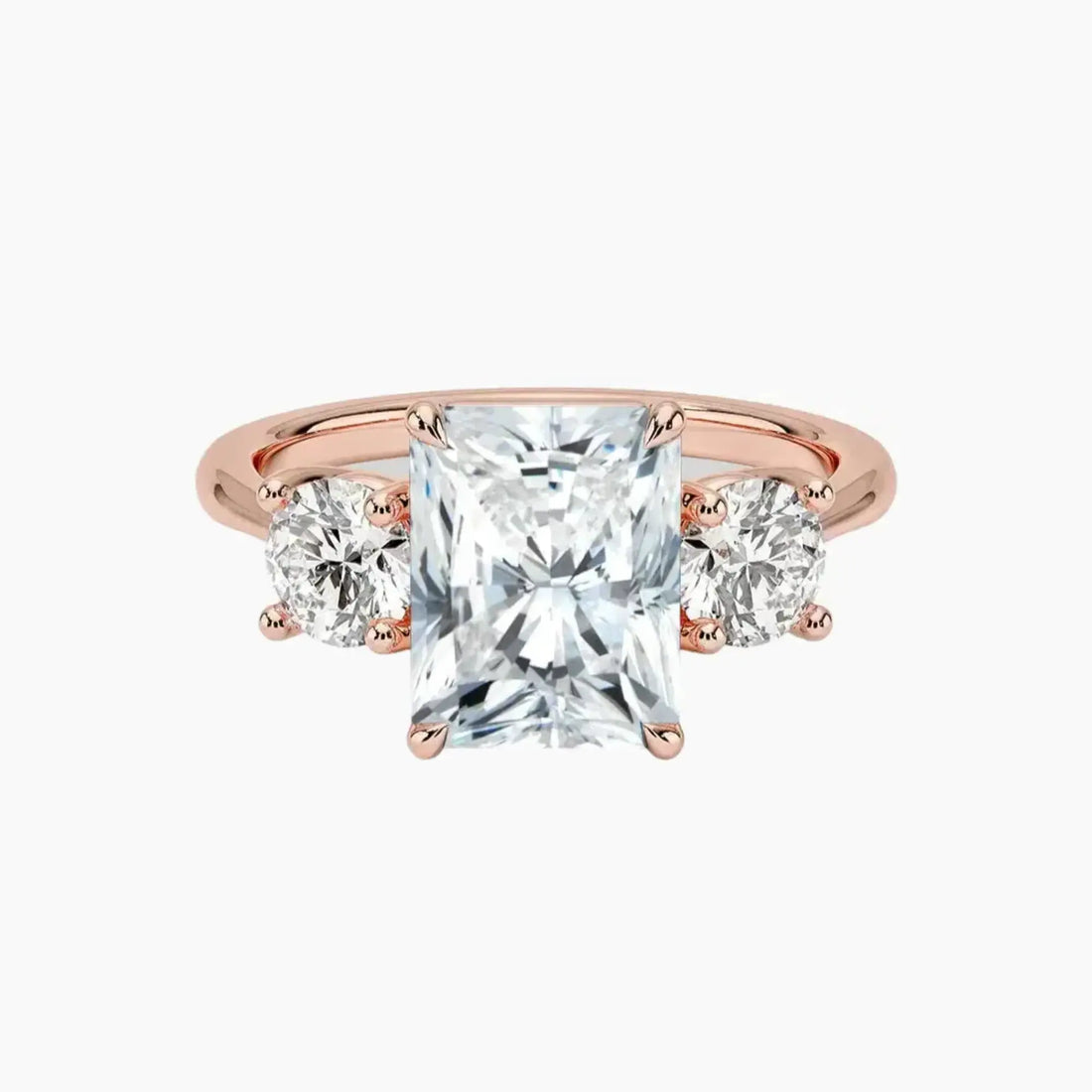 Seraphina Radiant Three Stone 2 Carat Lab Grown Diamond Engagement Ring in 18K Yellow Gold