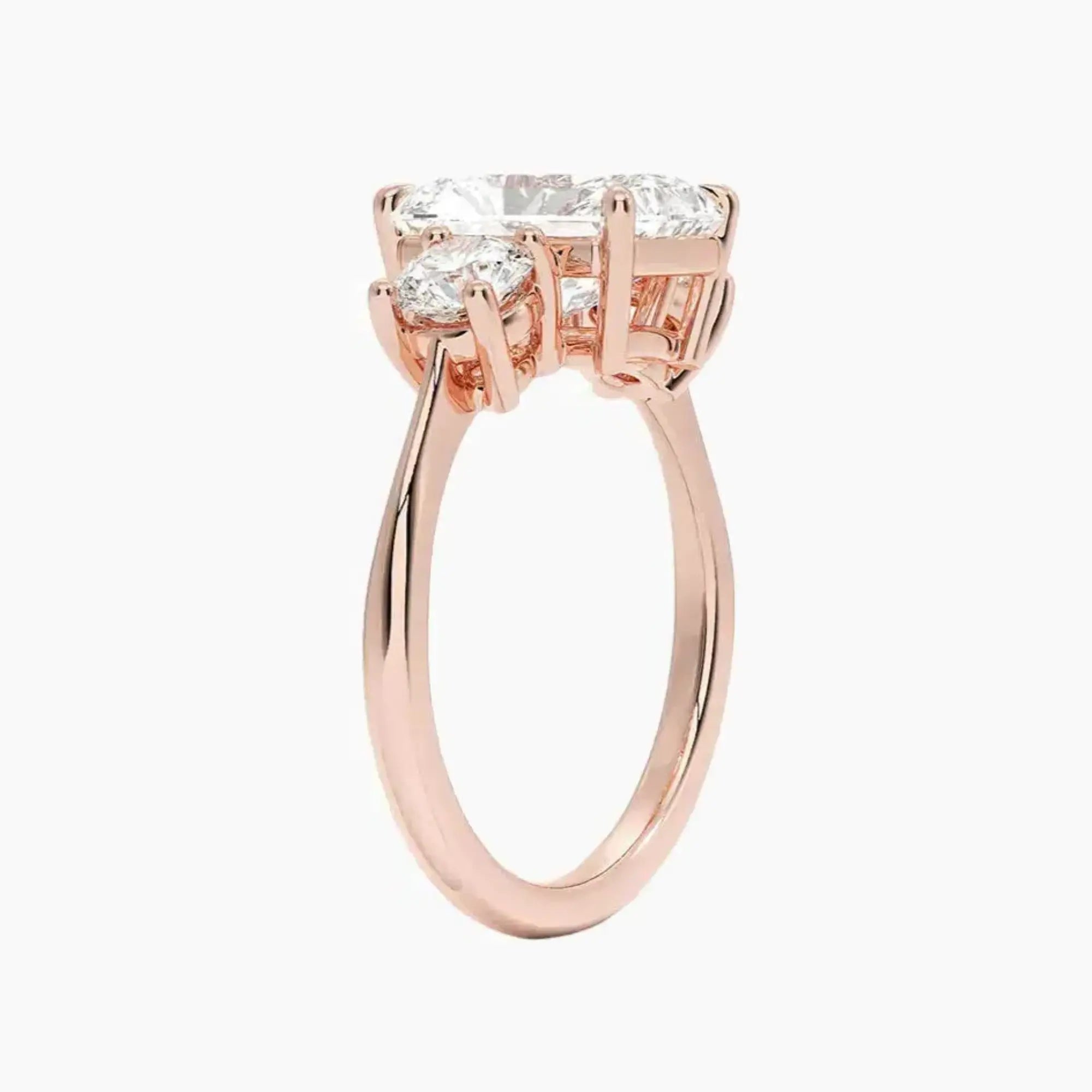 Seraphina Radiant Three Stone 1.5 Carat Lab Grown Diamond Engagement Ring in 14K Yellow Gold