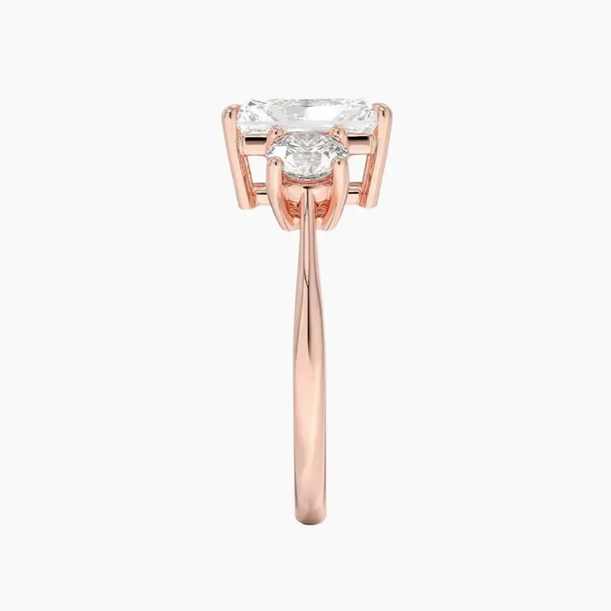Seraphina Radiant Three Stone 1 Carat Lab Grown Diamond Engagement Ring in 14K White Gold