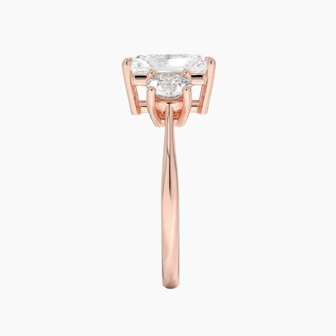 Seraphina Radiant Three Stone Diamond Ring Setting in 14K White Gold