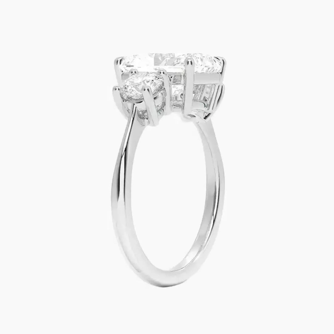Seraphina Radiant Three Stone 2 Carat Lab Grown Diamond Engagement Ring in 18K Rose Gold
