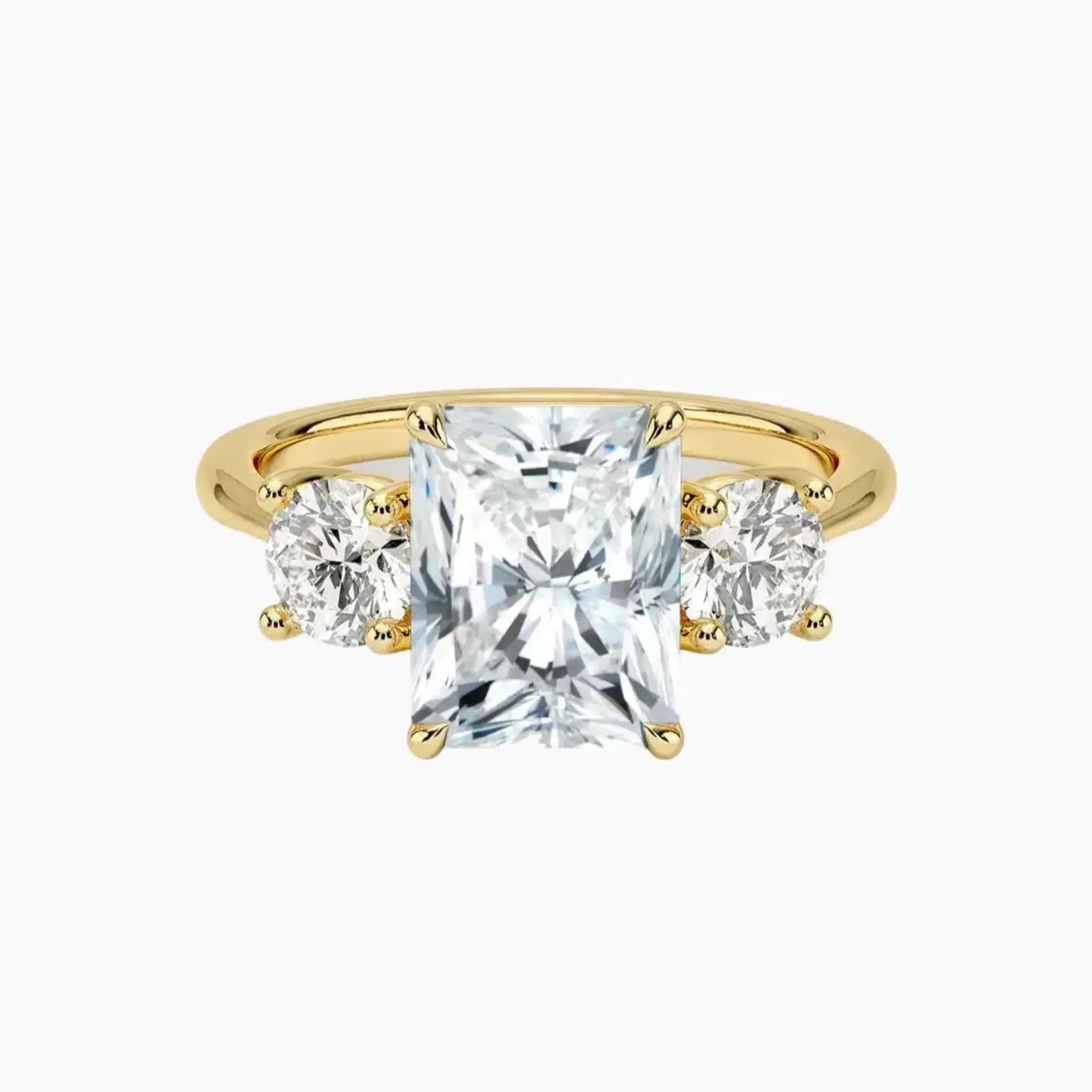 Seraphina Radiant Three Stone 2 Carat Lab Grown Diamond Engagement Ring in 14K Yellow Gold