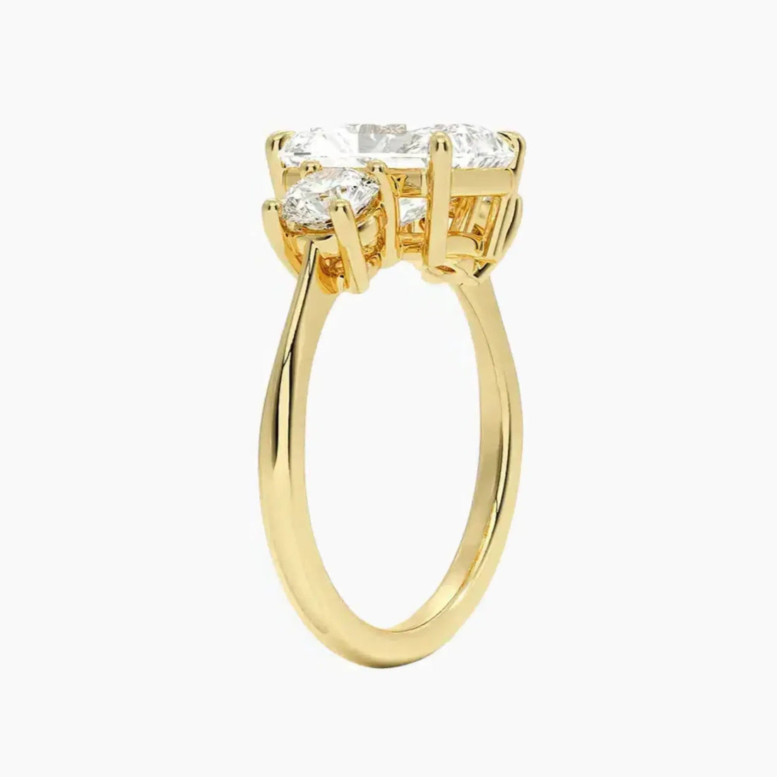 Seraphina Radiant Three Stone 1 Carat Lab Grown Diamond Engagement Ring in 18K Rose Gold