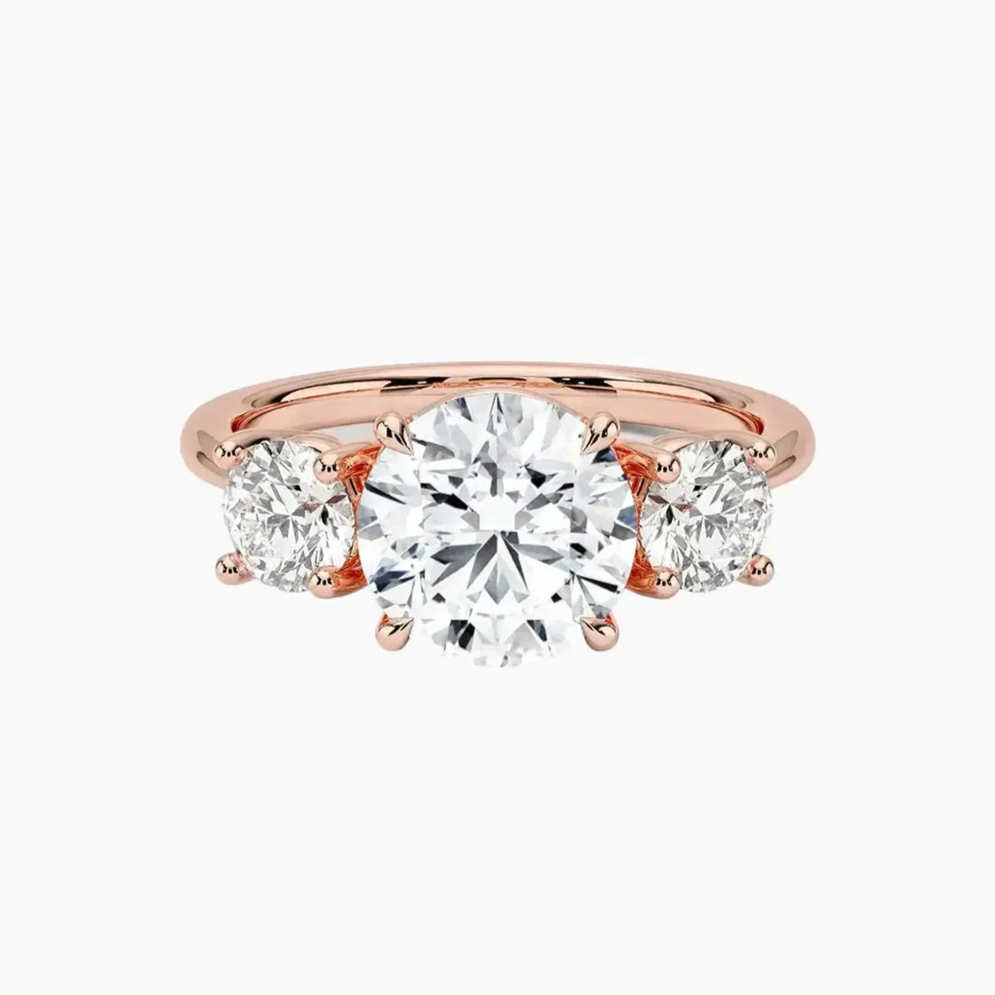 Seraphina Round Three Stone 2.5 Carat Lab Grown Diamond Engagement Ring in 18K White Gold