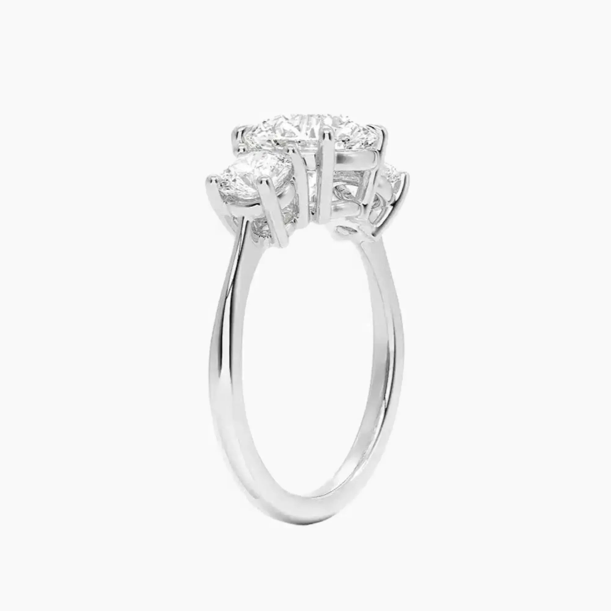 Seraphina Round Three Stone 3 Carat Lab Grown Diamond Engagement Ring in 18K Yellow Gold
