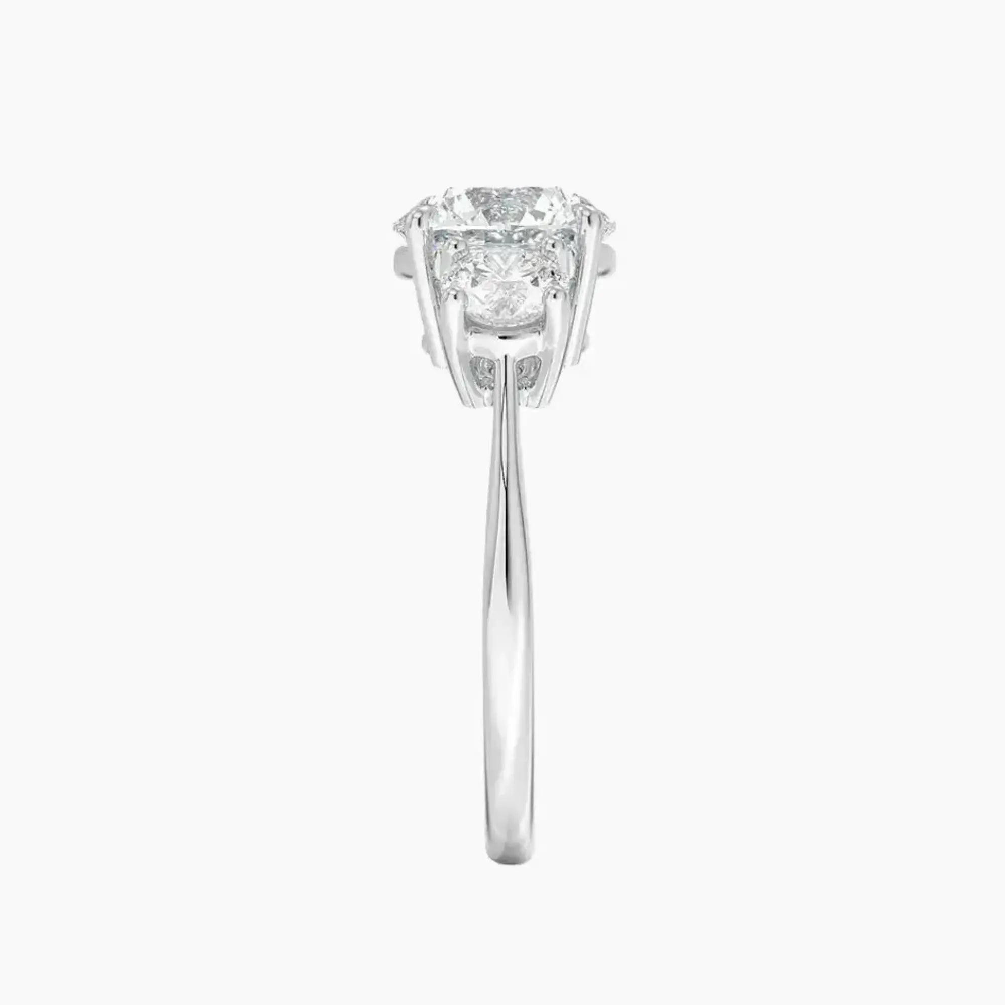 Seraphina Round Three Stone 3 Carat Lab Grown Diamond Engagement Ring in 18K Yellow Gold