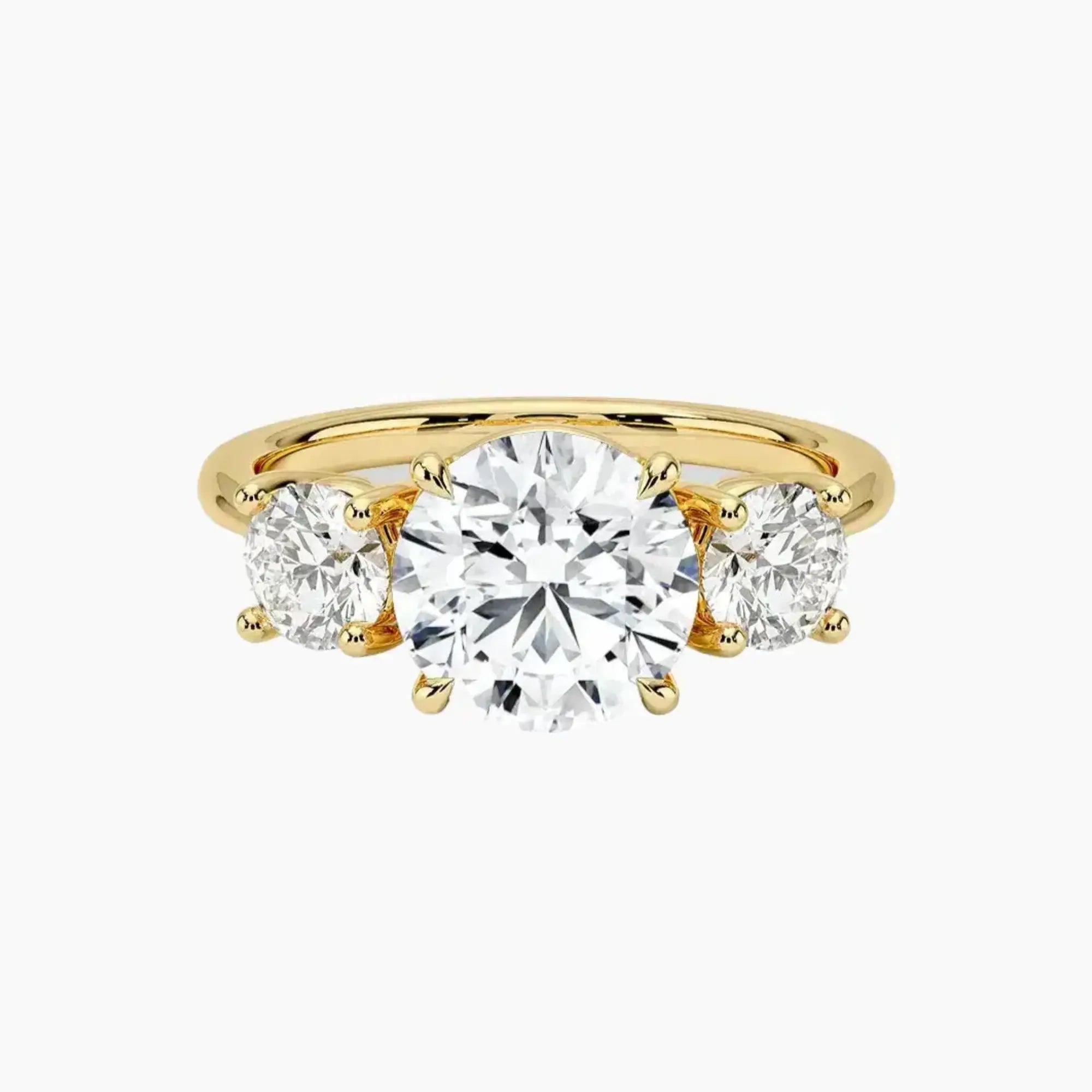 Seraphina Round Three Stone 1 Carat Lab Grown Diamond Engagement Ring in 18K White Gold