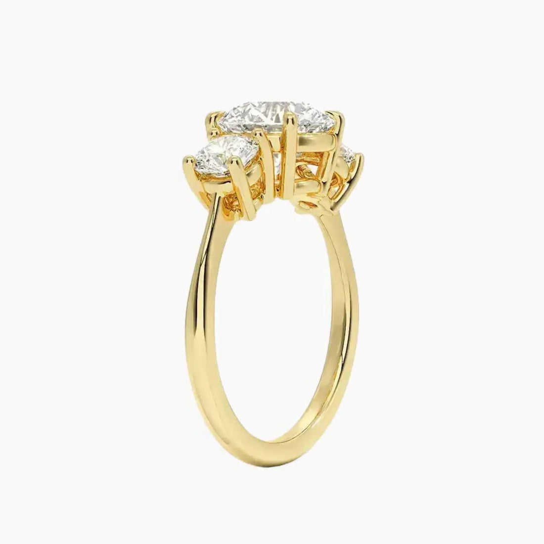 Seraphina Round Three Stone 2.5 Carat Lab Grown Diamond Engagement Ring in 18K White Gold