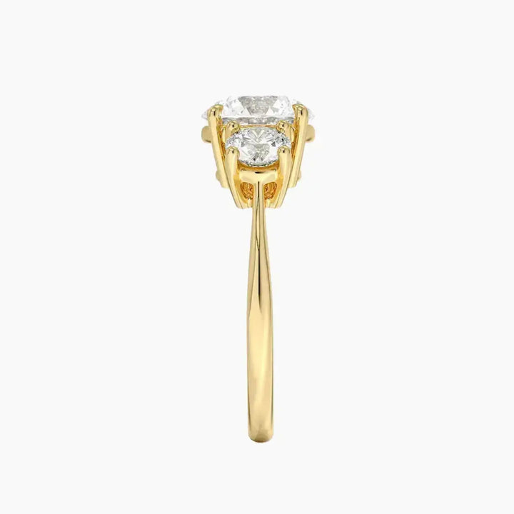 Seraphina Round Three Stone 1.5 Carat Lab Grown Diamond Engagement Ring in 18K Rose Gold