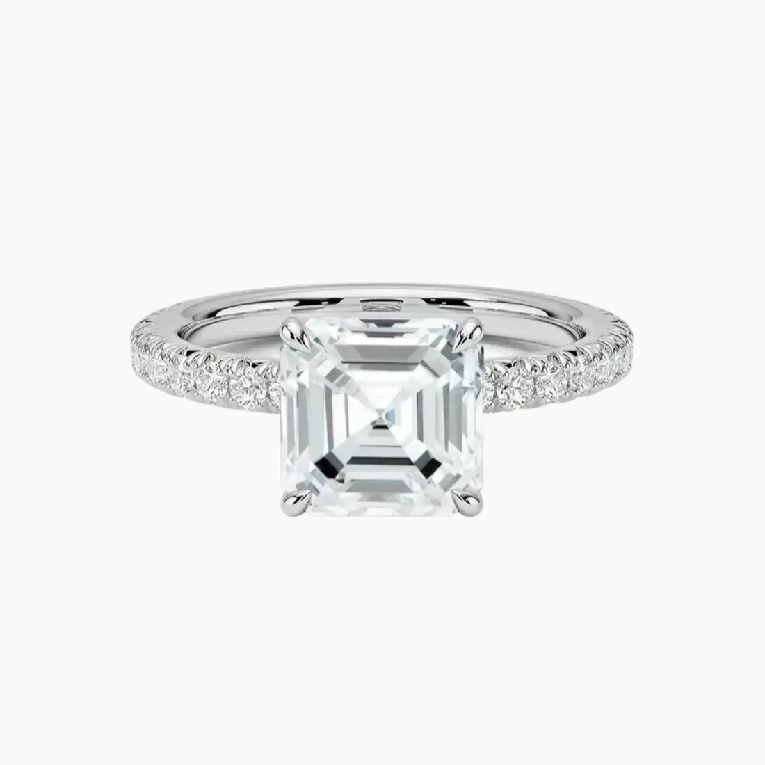 Irina Asscher Solitaire Diamond Ring Setting in 18K Rose Gold