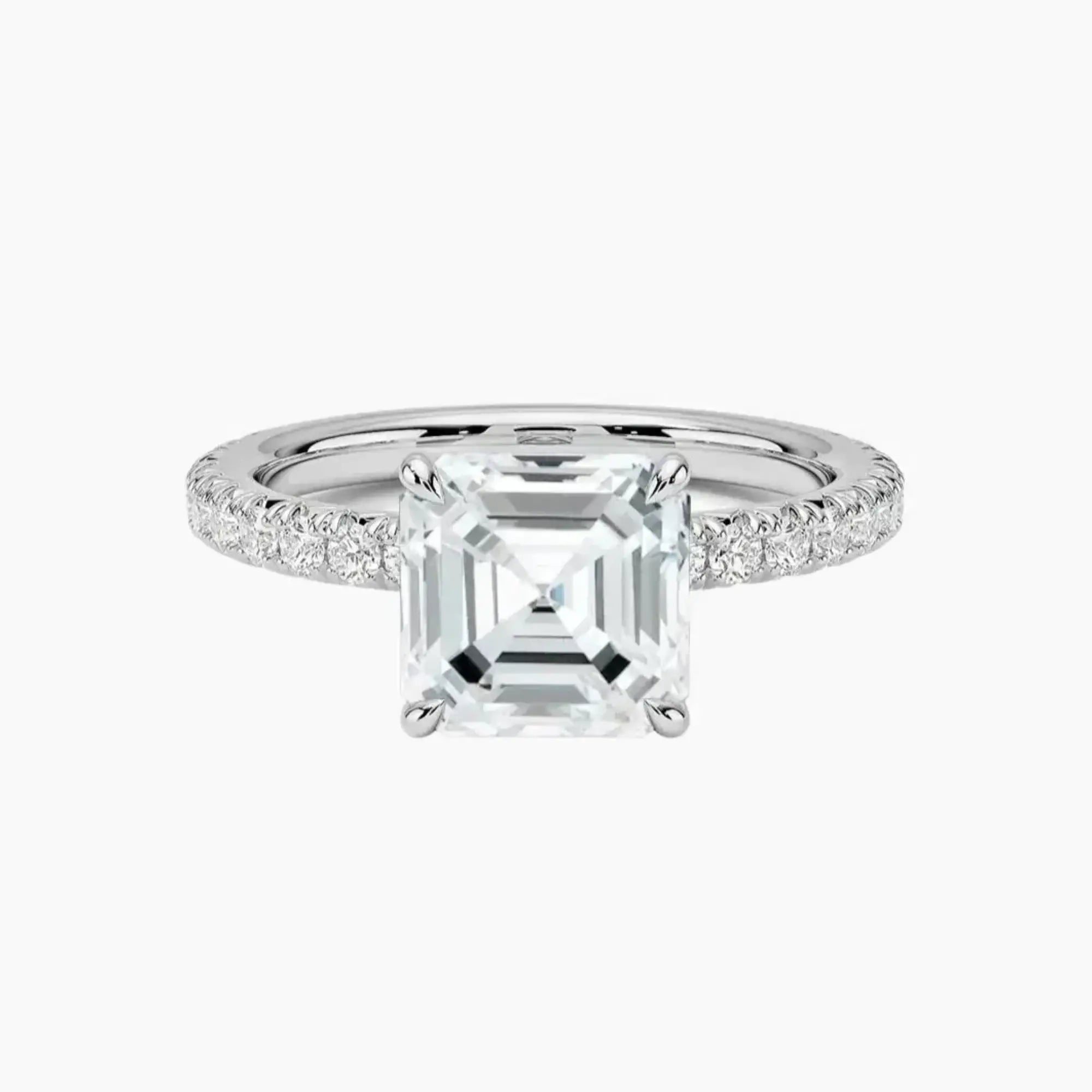 Irina Asscher Solitaire 3 Carat Lab Grown Diamond Engagement Ring in 18K Yellow Gold