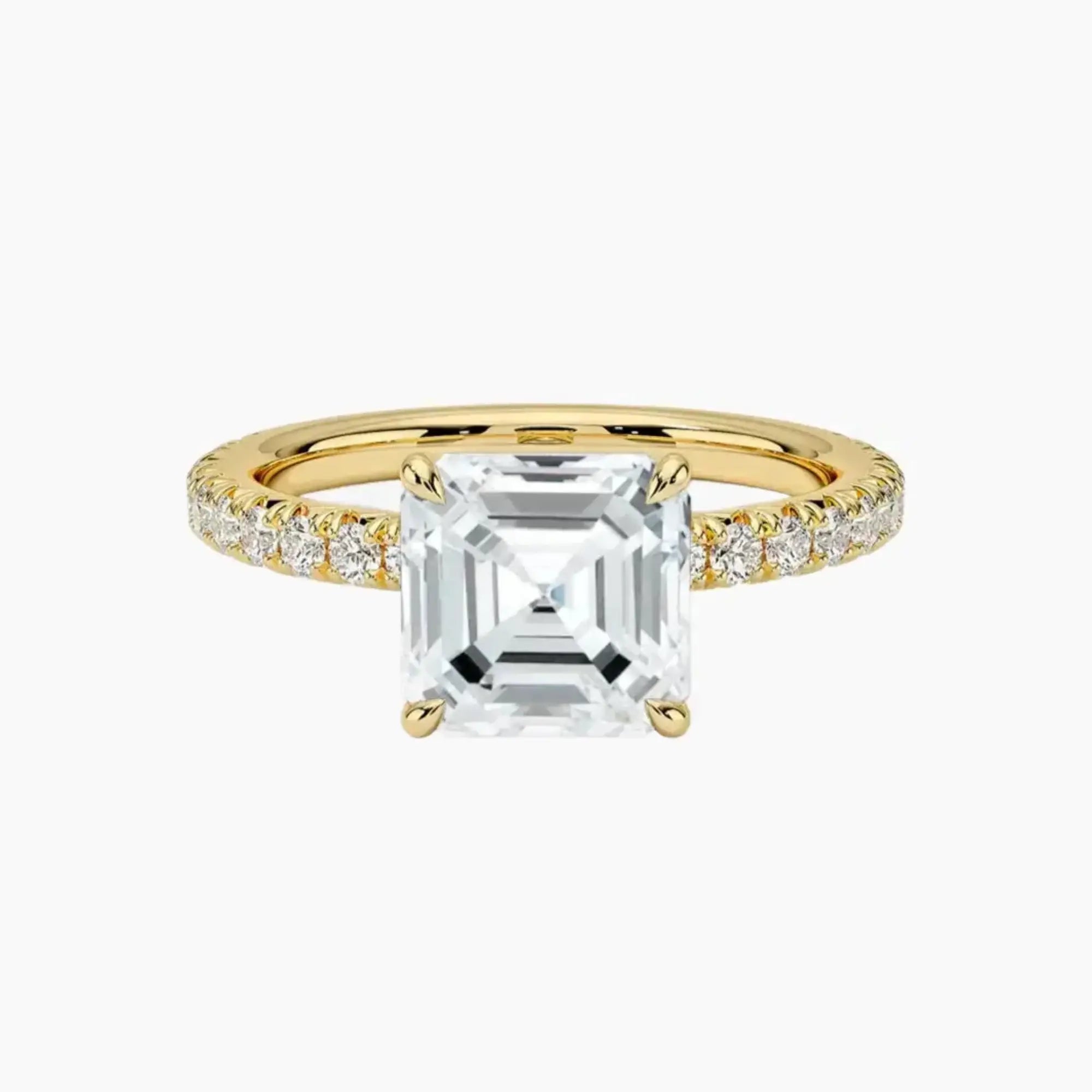 Irina Asscher Solitaire 3 Carat Lab Grown Diamond Engagement Ring in 14K White Gold
