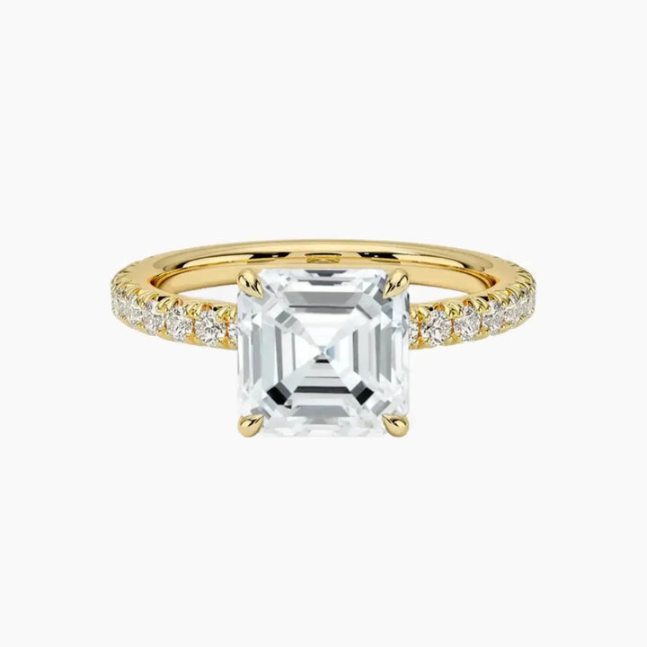 Irina Asscher Solitaire 2 Carat Lab Grown Diamond Engagement Ring in 14K Yellow Gold