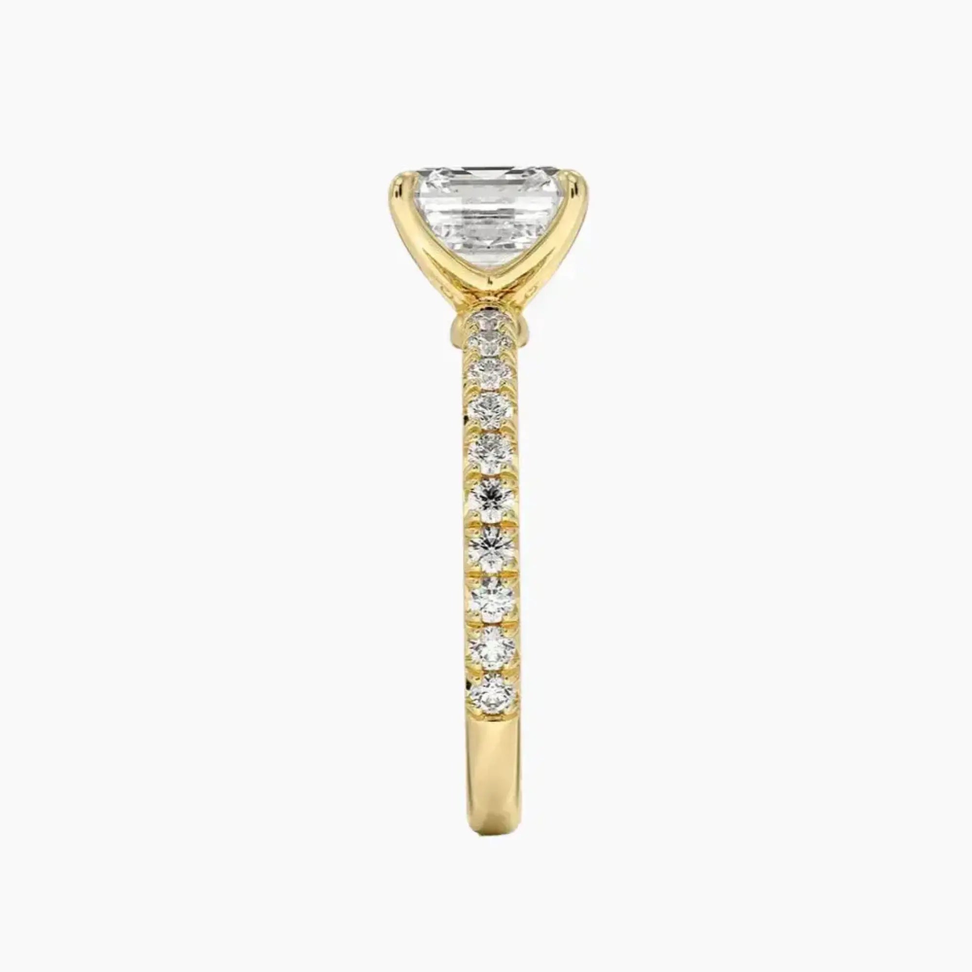 Irina Asscher Solitaire Diamond Ring Setting in 14K Yellow Gold
