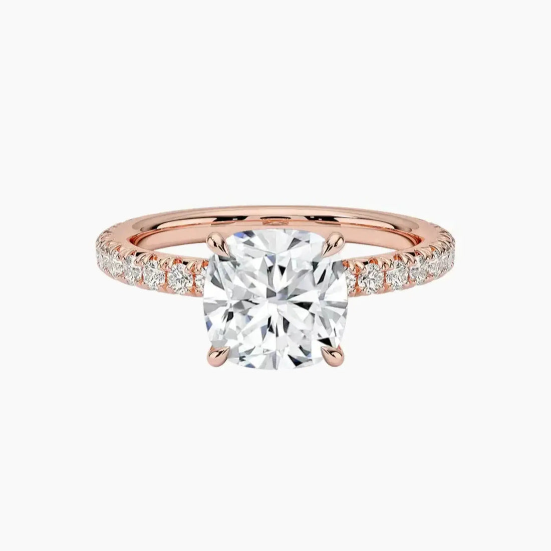 Irina Cushion Solitaire 2.5 Carat Lab Grown Diamond Engagement Ring in 18K Rose Gold