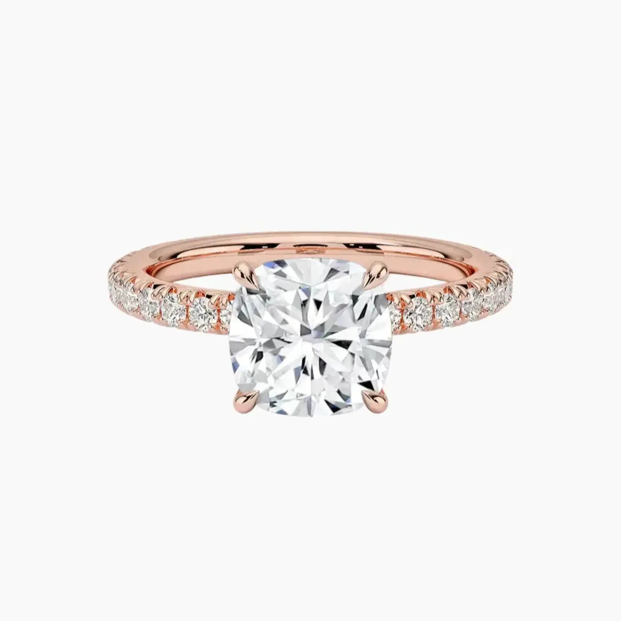 Irina Cushion Solitaire 2 Carat Lab Grown Diamond Engagement Ring in 14K Yellow Gold