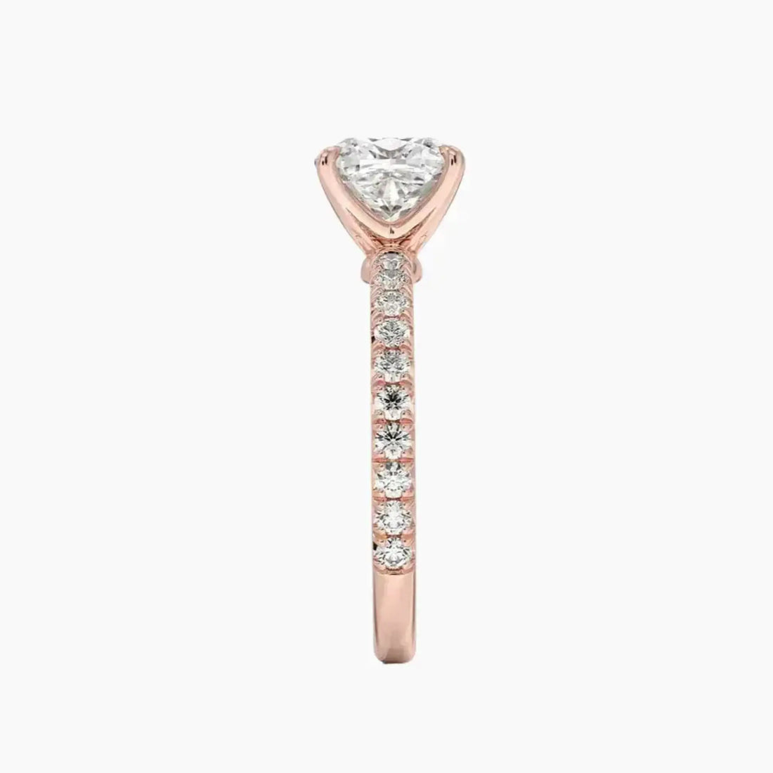 Irina Cushion Solitaire 3 Carat Lab Grown Diamond Engagement Ring in 14K Rose Gold