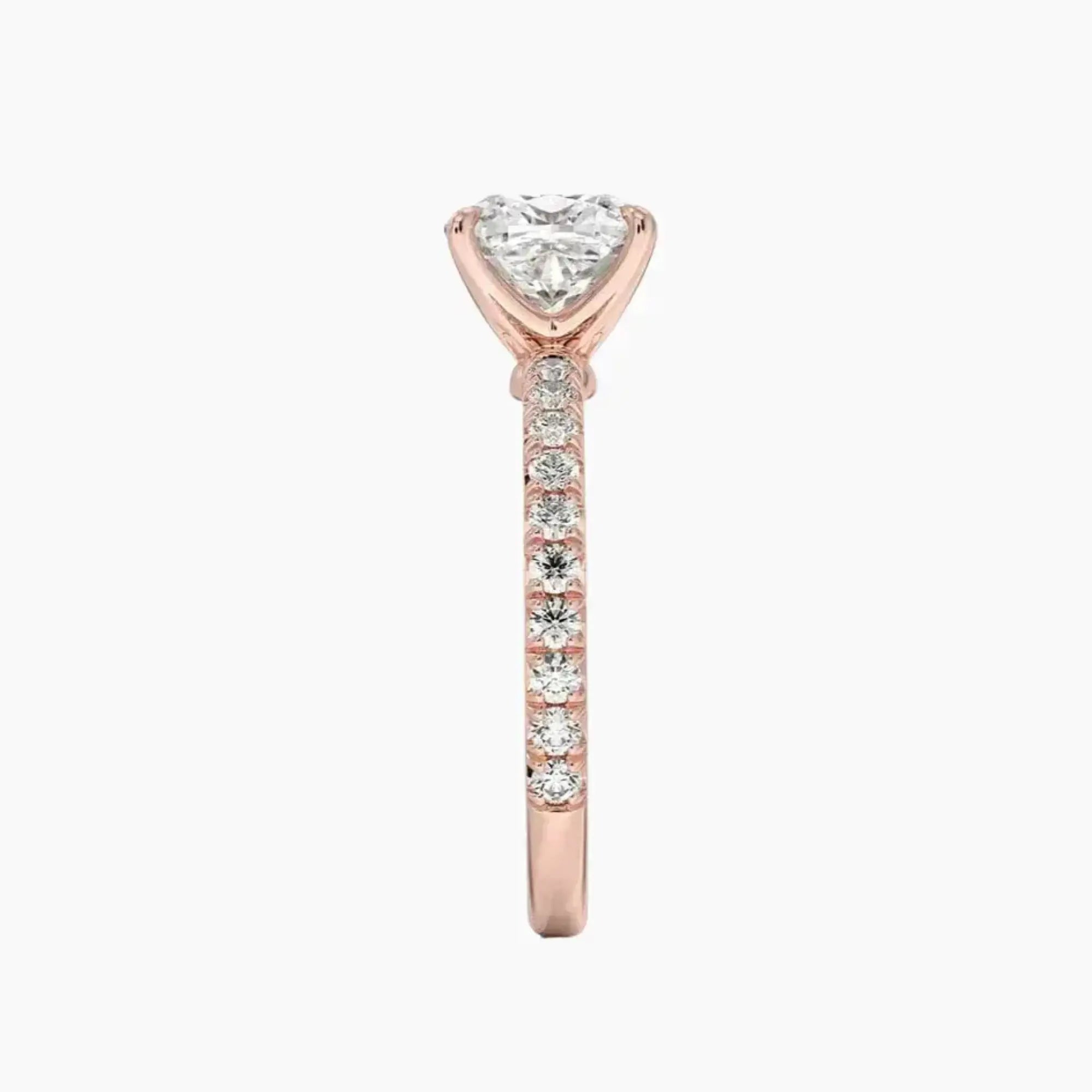 Irina Cushion Solitaire 1 Carat Lab Grown Diamond Engagement Ring in 14K Yellow Gold