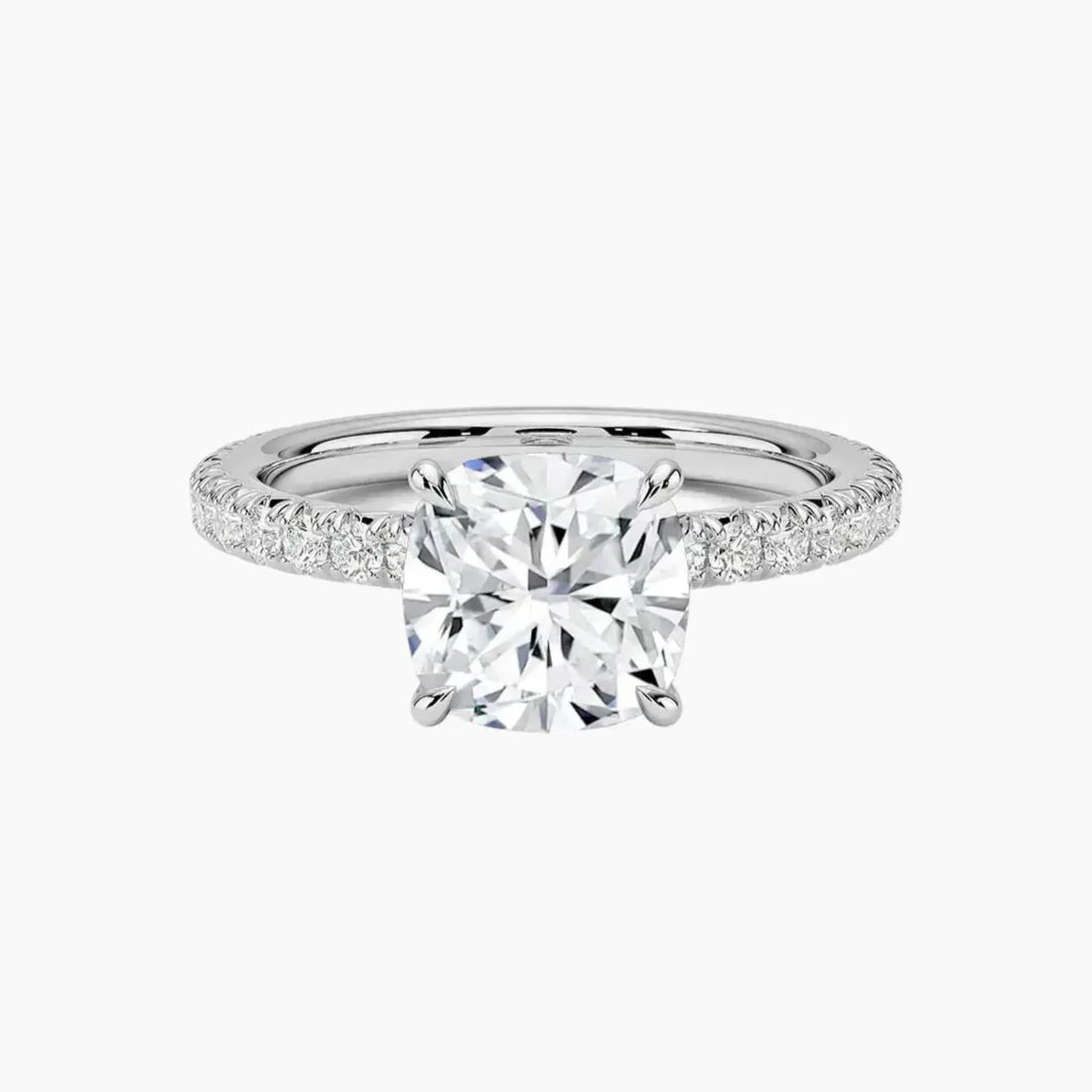 Irina Cushion Solitaire 2.5 Carat Lab Grown Diamond Engagement Ring in 18K Yellow Gold