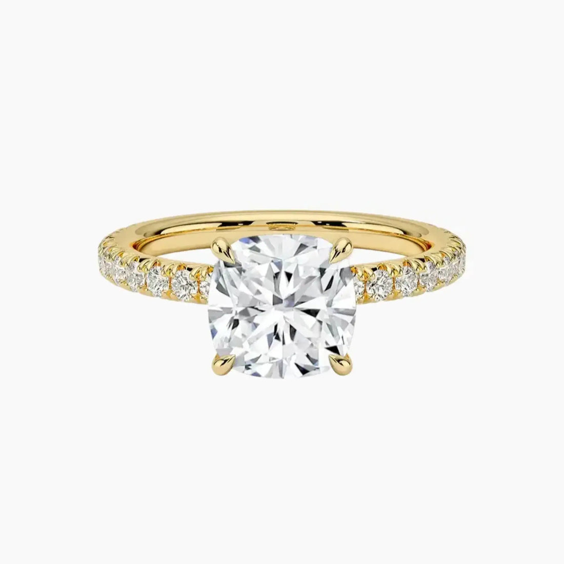 Irina Cushion Solitaire 2.5 Carat Lab Grown Diamond Engagement Ring in 18K Rose Gold