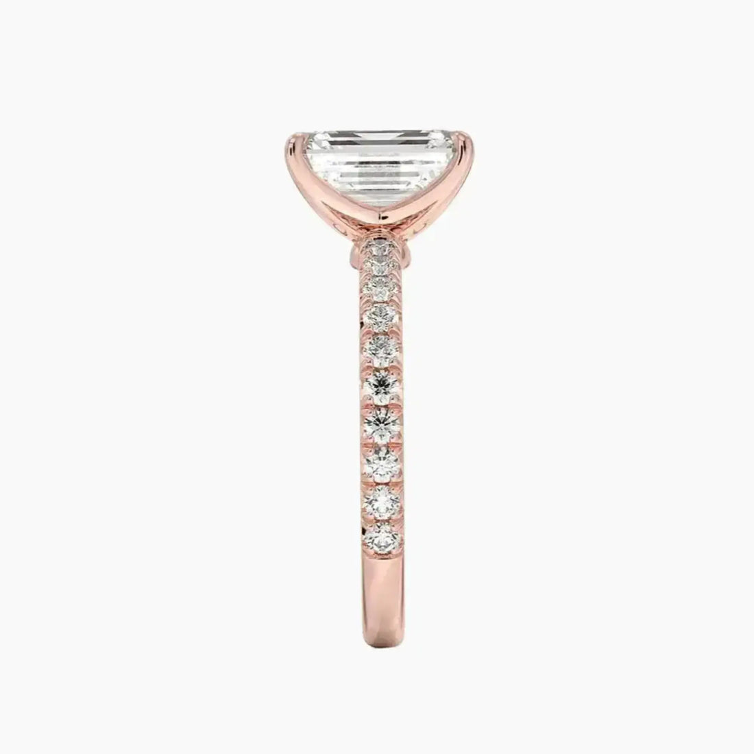 Irina Emerald Solitaire Diamond Ring Setting in 14K White Gold