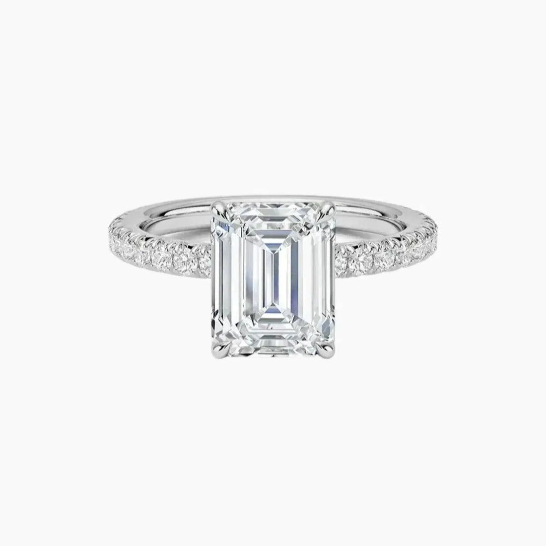 Irina Emerald Solitaire Diamond Ring Setting in 18K Rose Gold